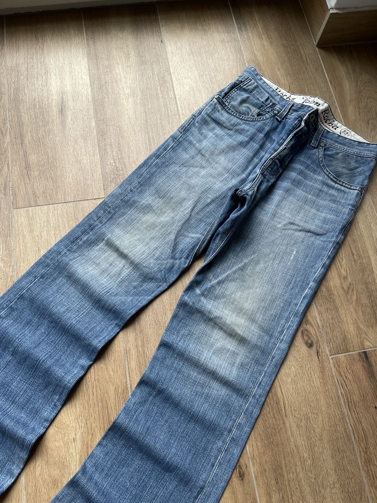 Vintage Vintage Flared Jeans Avant Garde Mud Washed Faded Baggy Slim Size US 32 / EU 48 - 3 Thumbnail