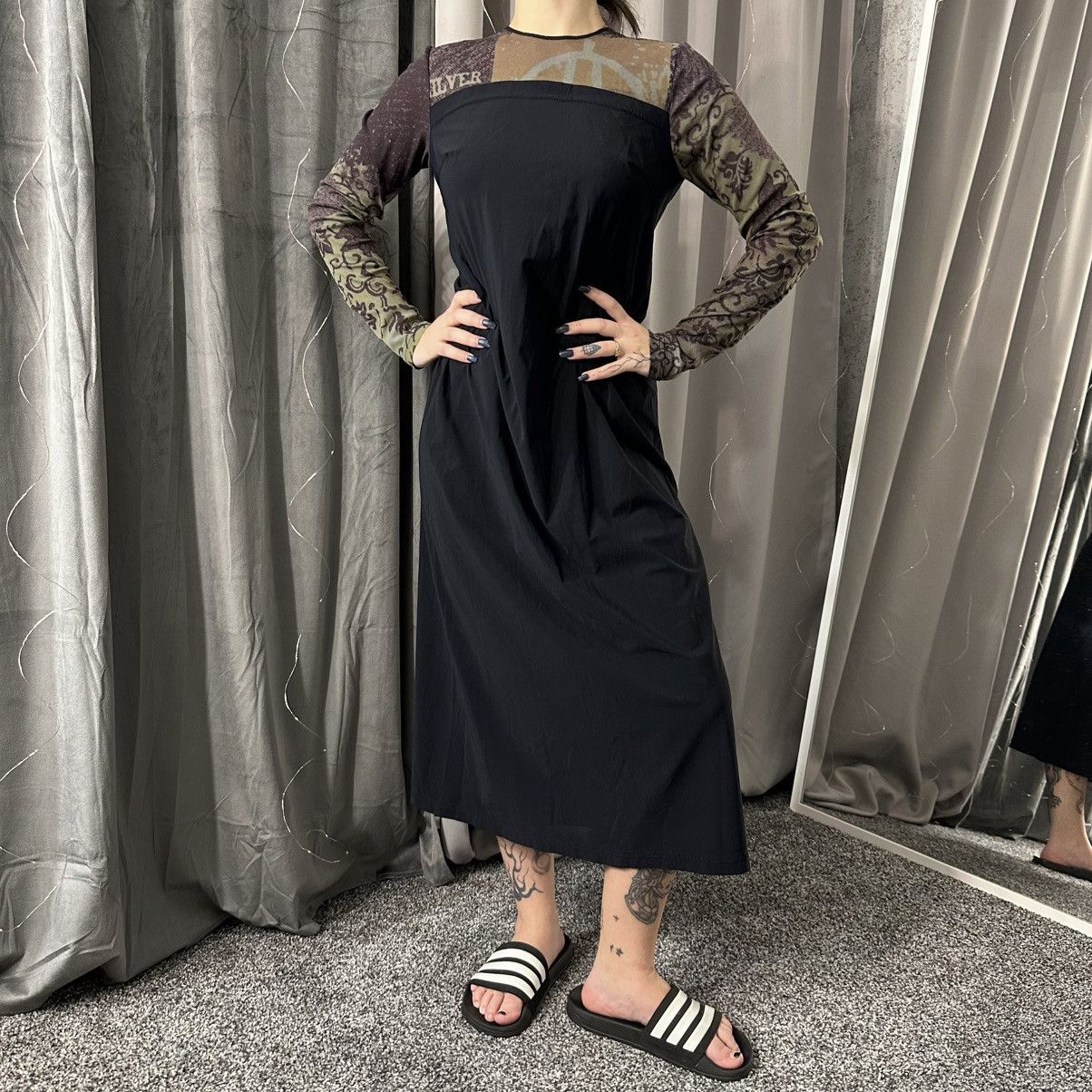 Cop Copine Vintage Crazy Cop Copine Abstract Maxi Dress Mesh Sleeves Size S / US 4 / IT 40 - 1 Thumbnail