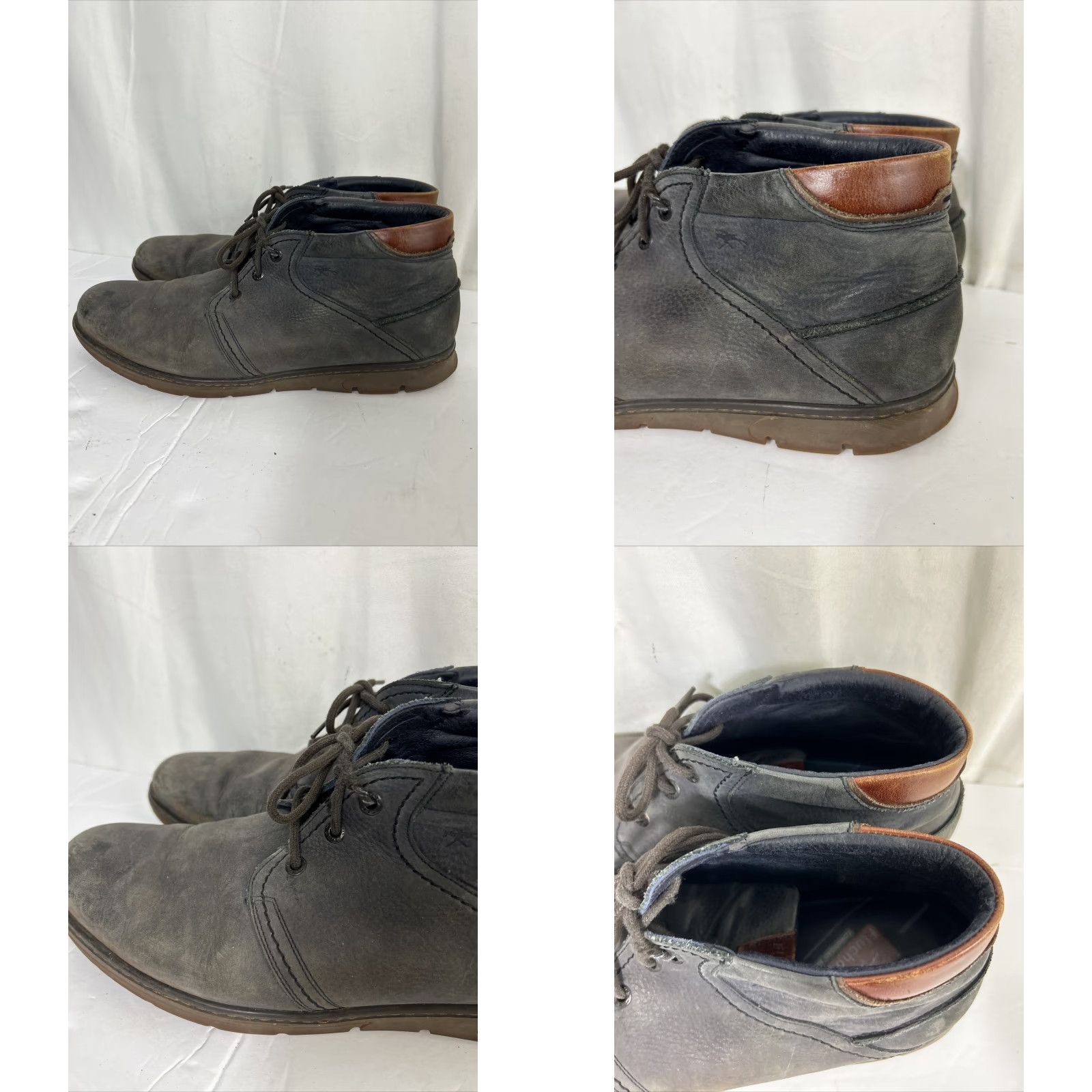 Vintage Fluchos Boots Chukka Leather Navy Blue 46 US 13 Men Leather Outsole Spain Mens Size 46 Navy Blue Leather Chukka Boots Men Shoes Size US 13 / EU 46 - 8 Thumbnail