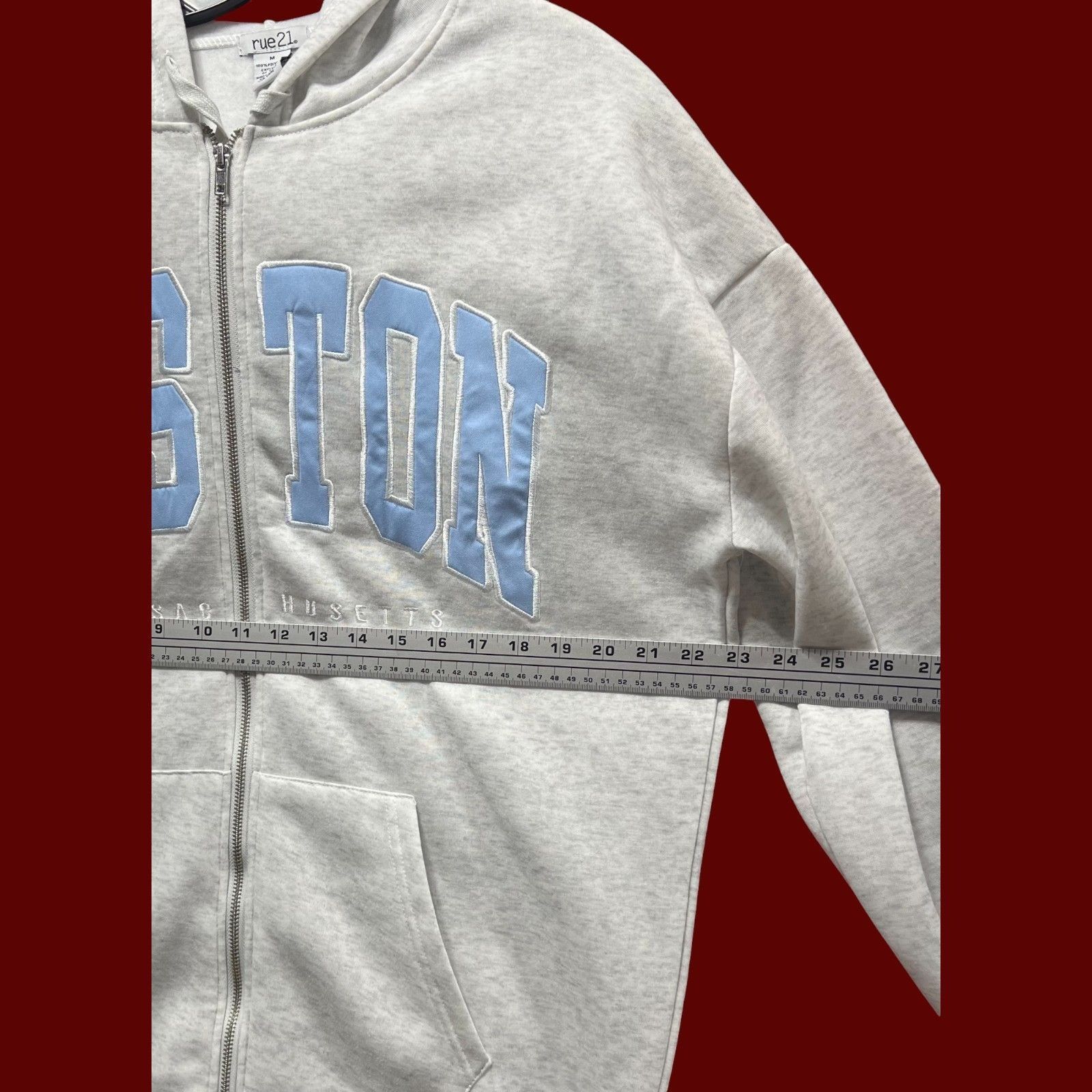 rue21 Rue 21 - Unisex Long Sleeve Hooded Sweatshirt - Grey - Mediu Size M / US 6-8 / IT 42-44 - 3 Thumbnail