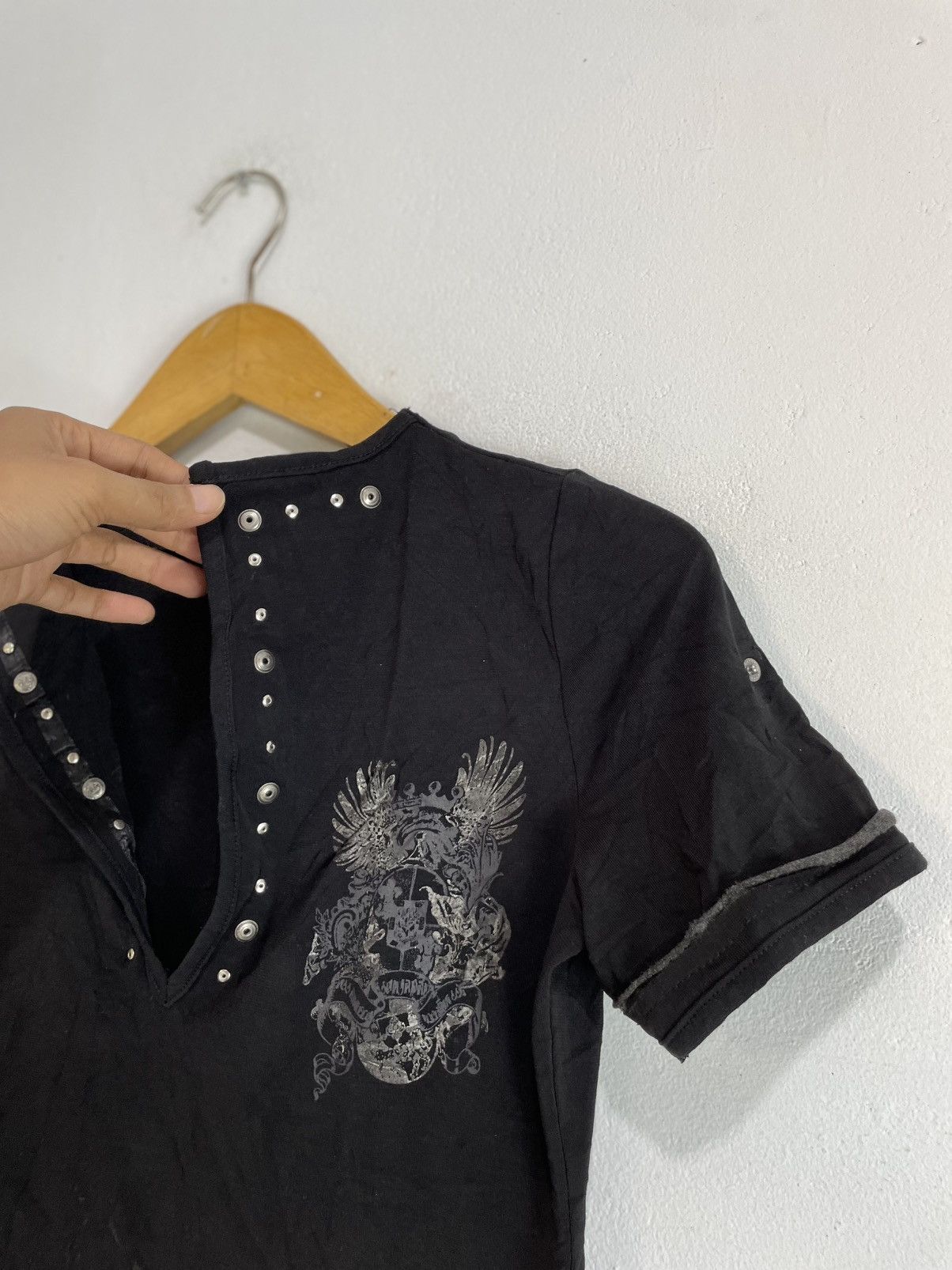 If Six Was Nine Sick Ozz Angelo Studded Poem Gothic Punks Rock Tees Top Size S / US 4 / IT 40 - 4 Thumbnail