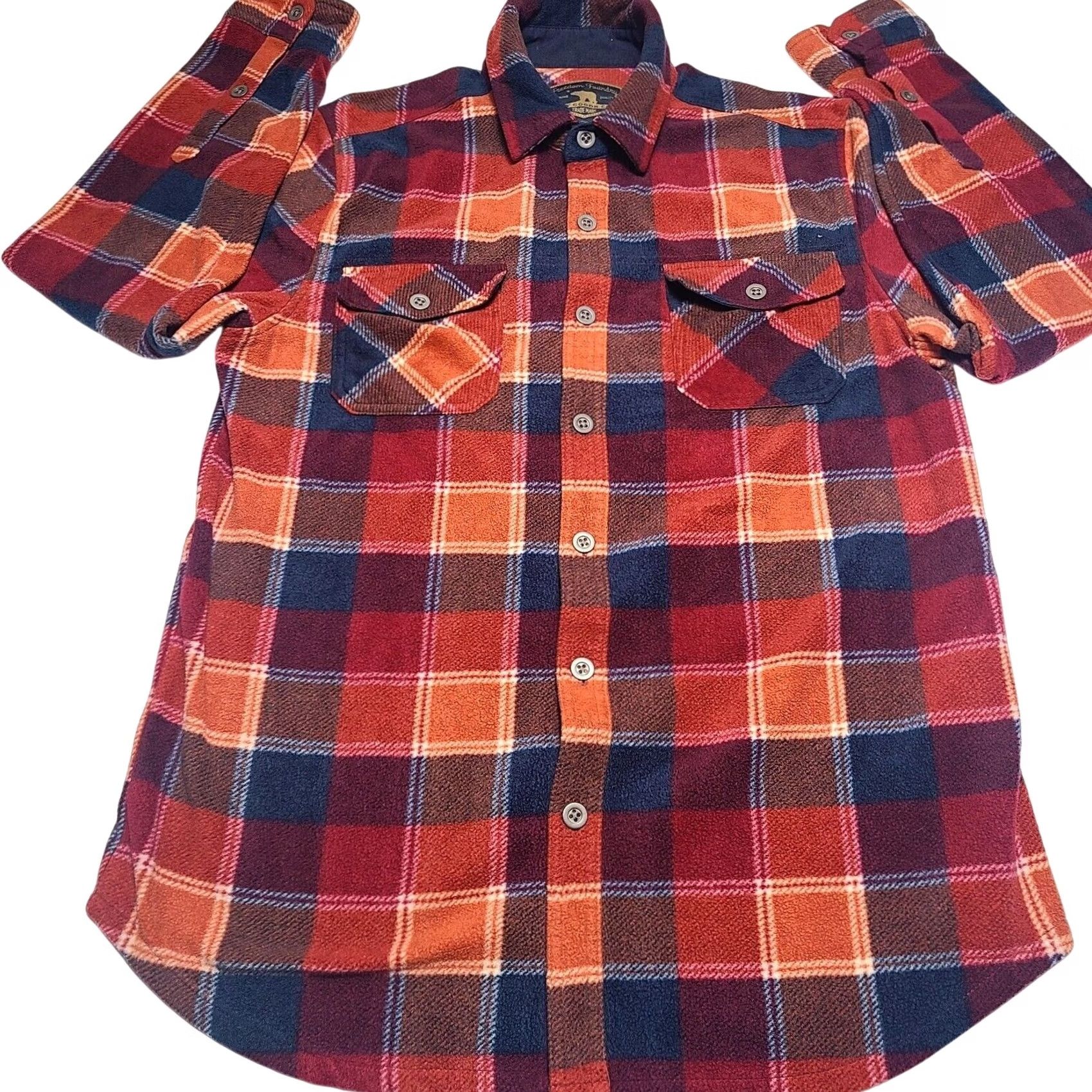 Vintage Freedom Foundry Dry Goods Co. Men's Flannel Fleece Shirts Lot Of 2 - Red & Blue Size US M / EU 48-50 / 2 - 3 Thumbnail