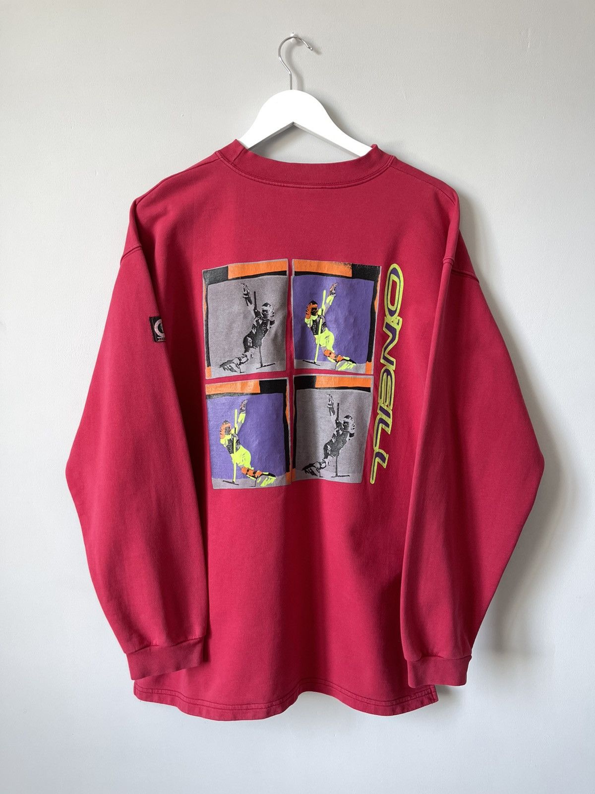O'Neill Vintage 90s O'Neill Snowboard Surf Ski Faded Crew Sweatshirt Size US L / EU 52-54 / 3 - 1 Thumbnail