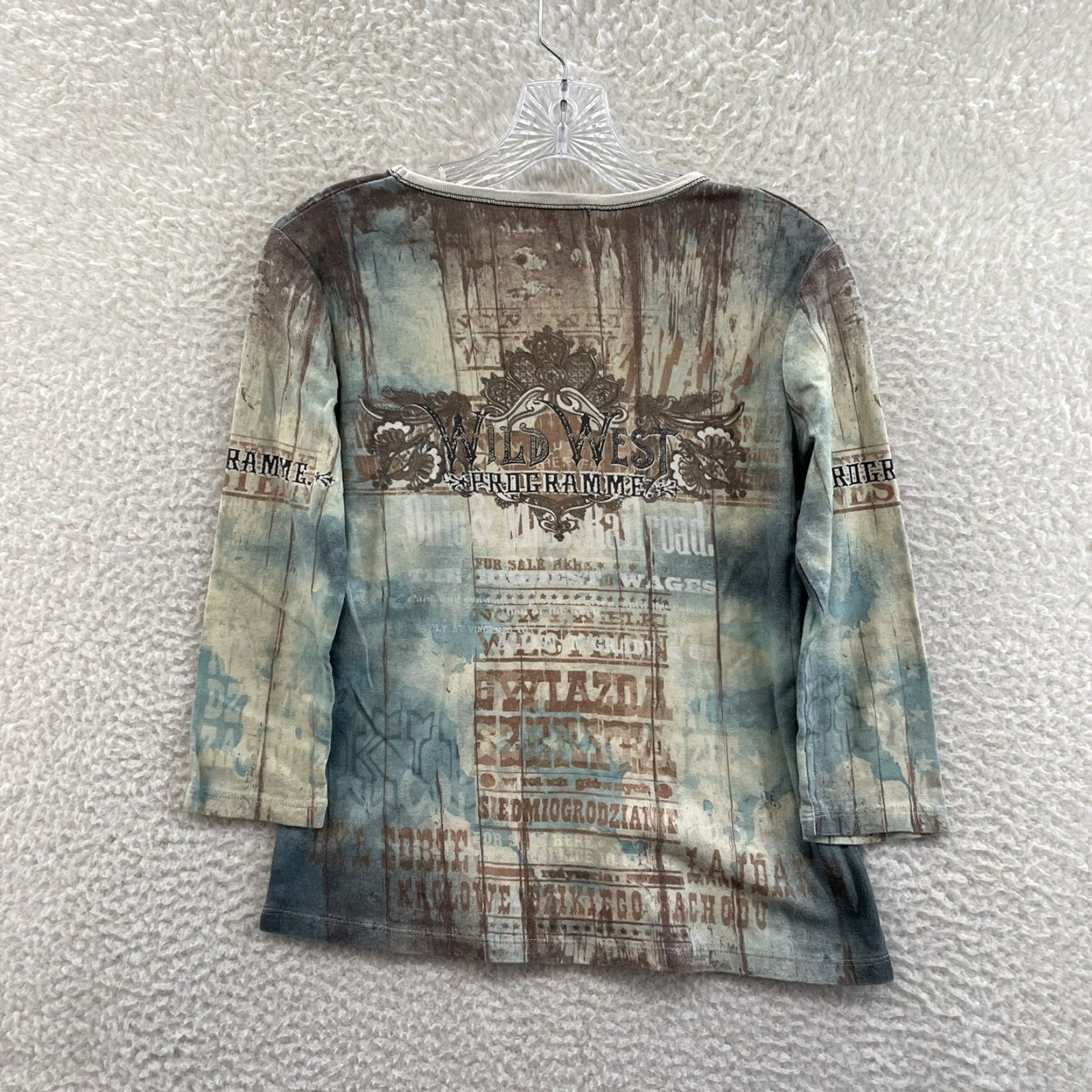 Vintage VINTAGE Y2K Top Shirt Western Cowboy Cowgirl Boho Grunge L Beige Nike? Size L / US 10 / IT 46 - 2 Thumbnail