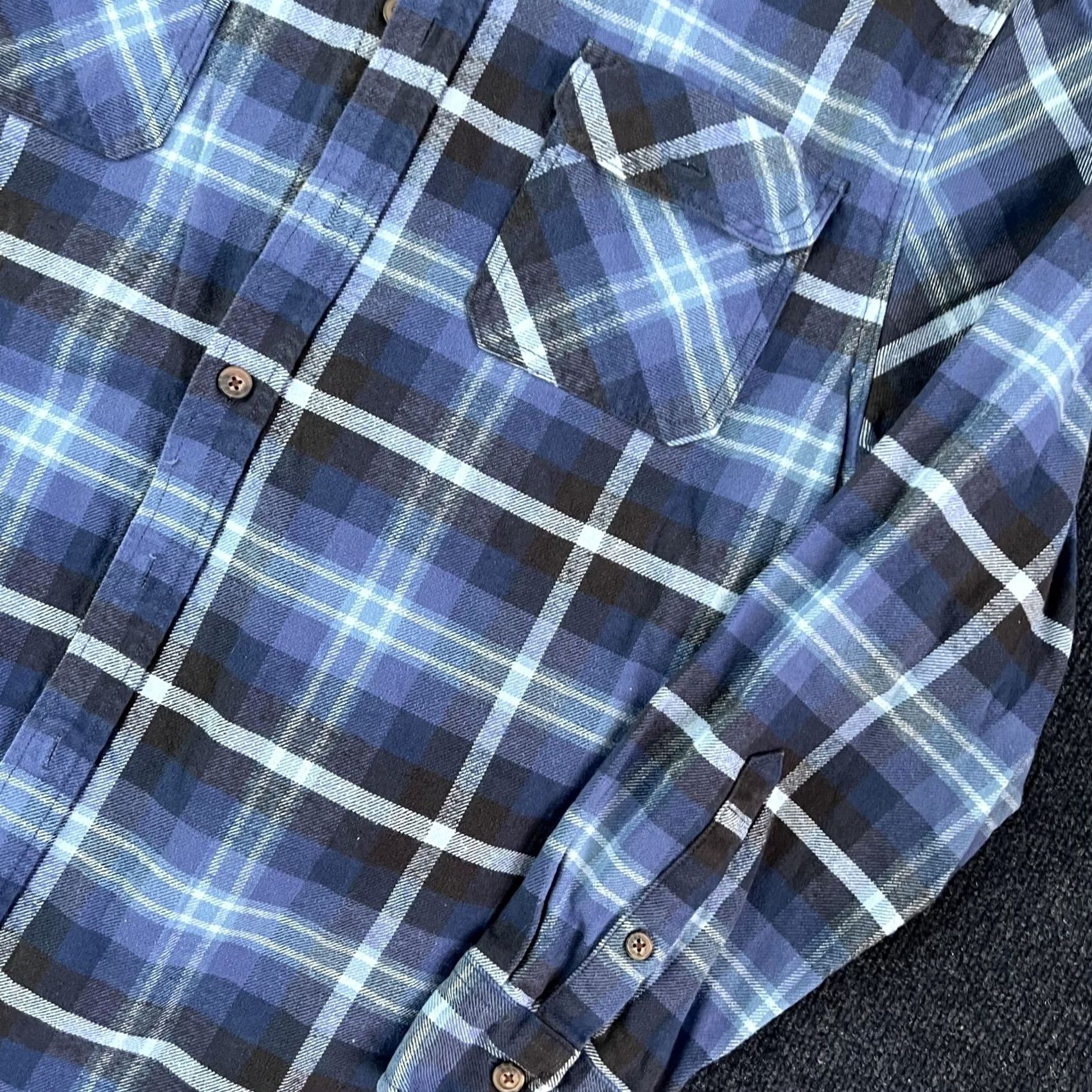 Vintage JACHS Heritage Flannel Shirt Mens L Blue Plaid Long Sleeve Button Up Casual Size US L / EU 52-54 / 3 - 2 Thumbnail