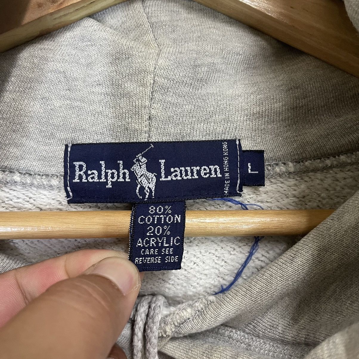 Polo Ralph Lauren × Ralph Lauren × Vintage Vintage 90s Polo Ralph Lauren Small Logo Pullover Hoodie Size US L / EU 52-54 / 3 - 10 Thumbnail