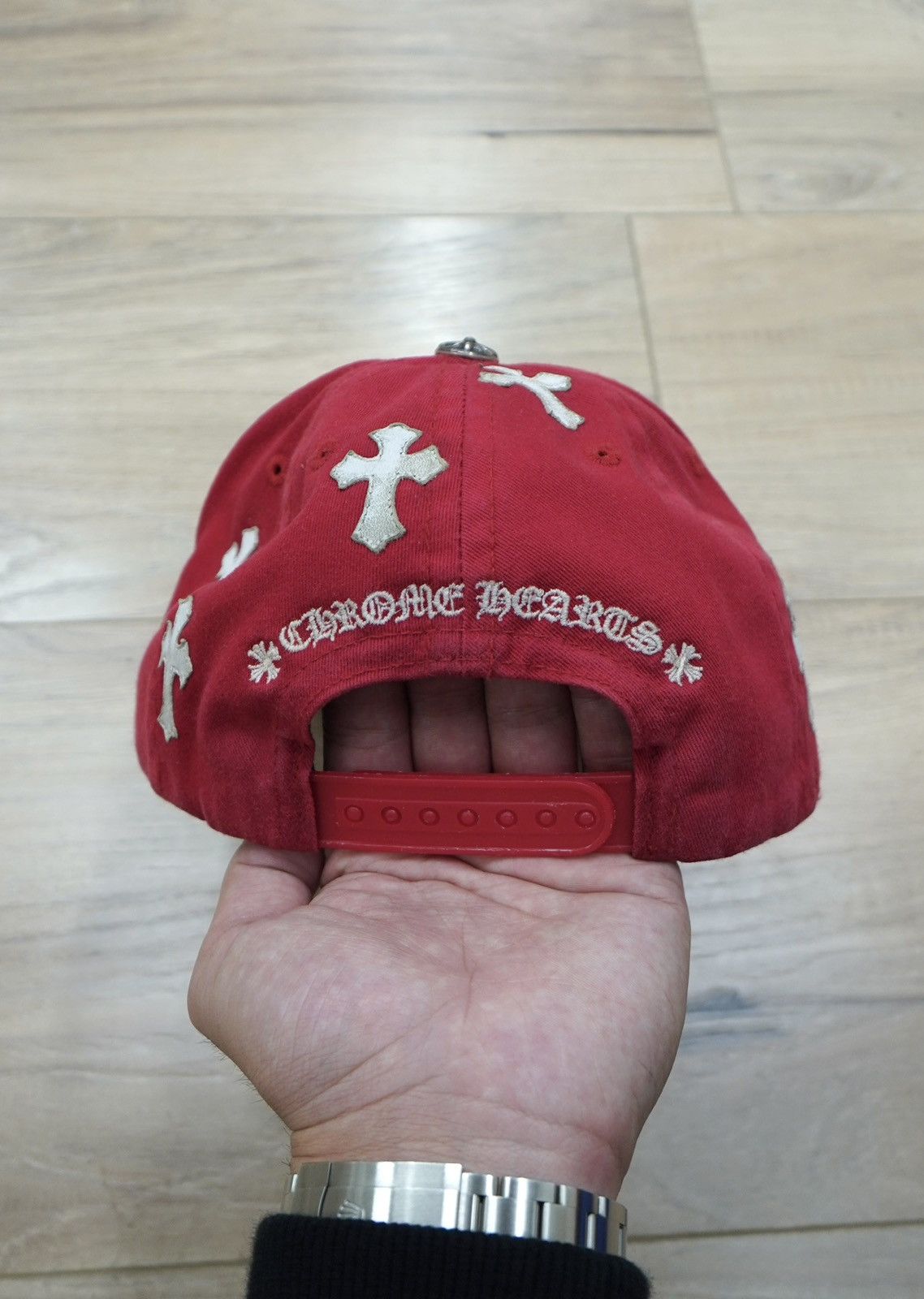 Chrome Hearts Chrome Hearts Leather Cross Patch Hat 'Red' Size ONE SIZE - 3 Thumbnail