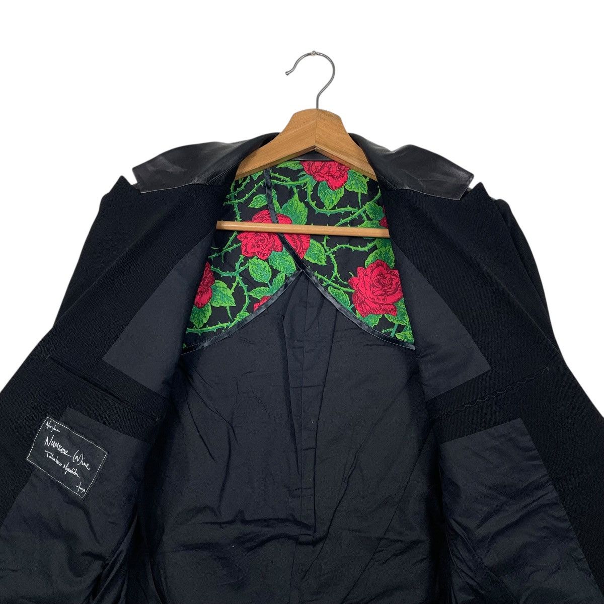 Number (N)ine Vintage SS06 Number Nine Wool Lamb Leather Blazer Jacket Size US S / EU 44-46 / 1 - 12 Thumbnail