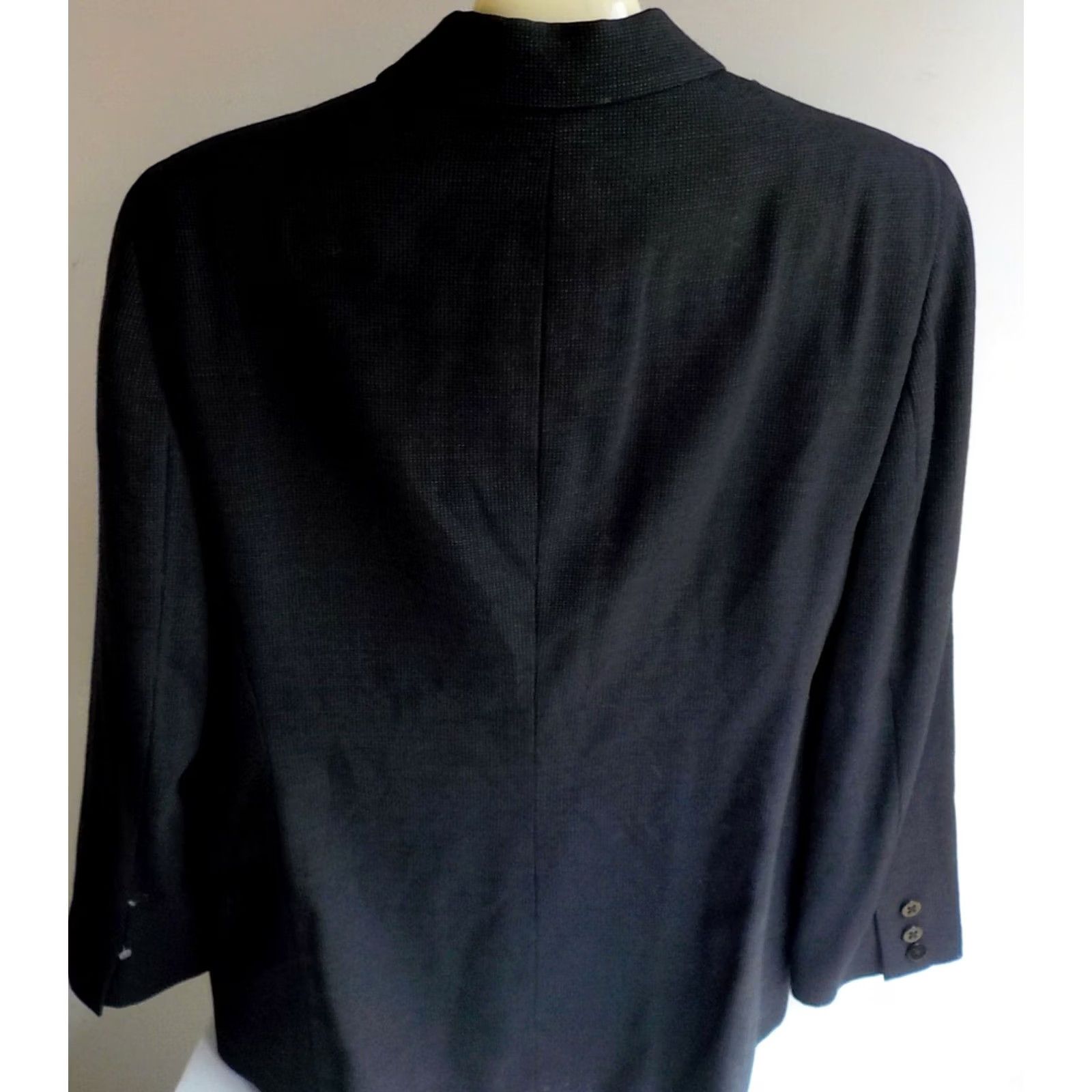 Armani VINTAGE Armani Collezioni Blazer WOMEN Black Dotted Wool 3 Button Size 12 Italy Blazer Women Size XL / US 12-14 / IT 48-50 - 4 Thumbnail