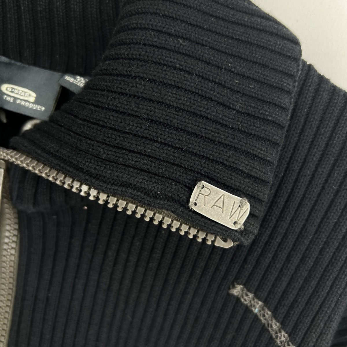 G-Star G-Star Raw Vintage Knit Sweater Zip Jumper Opium Y2K Ribbed Size US L / EU 52-54 / 3 - 5 Thumbnail