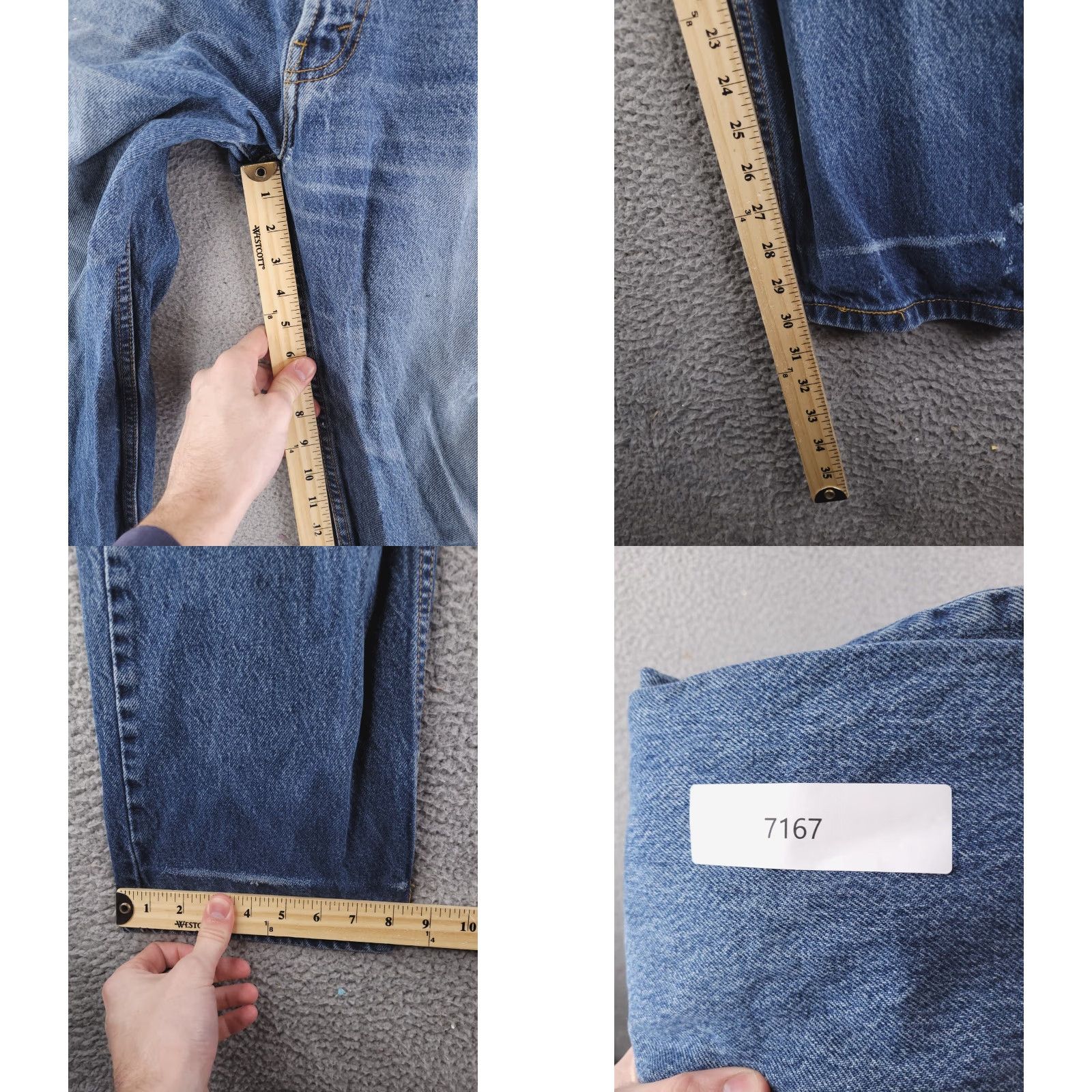 Levi's Levis Jeans Mens 36x30 Blue 505 Straight Fit Distressed Medium Wash Jeans Regular Distressed Men's Jeans 505 Straight blue 36x30 Size US 36 / EU 52 - 9 Thumbnail