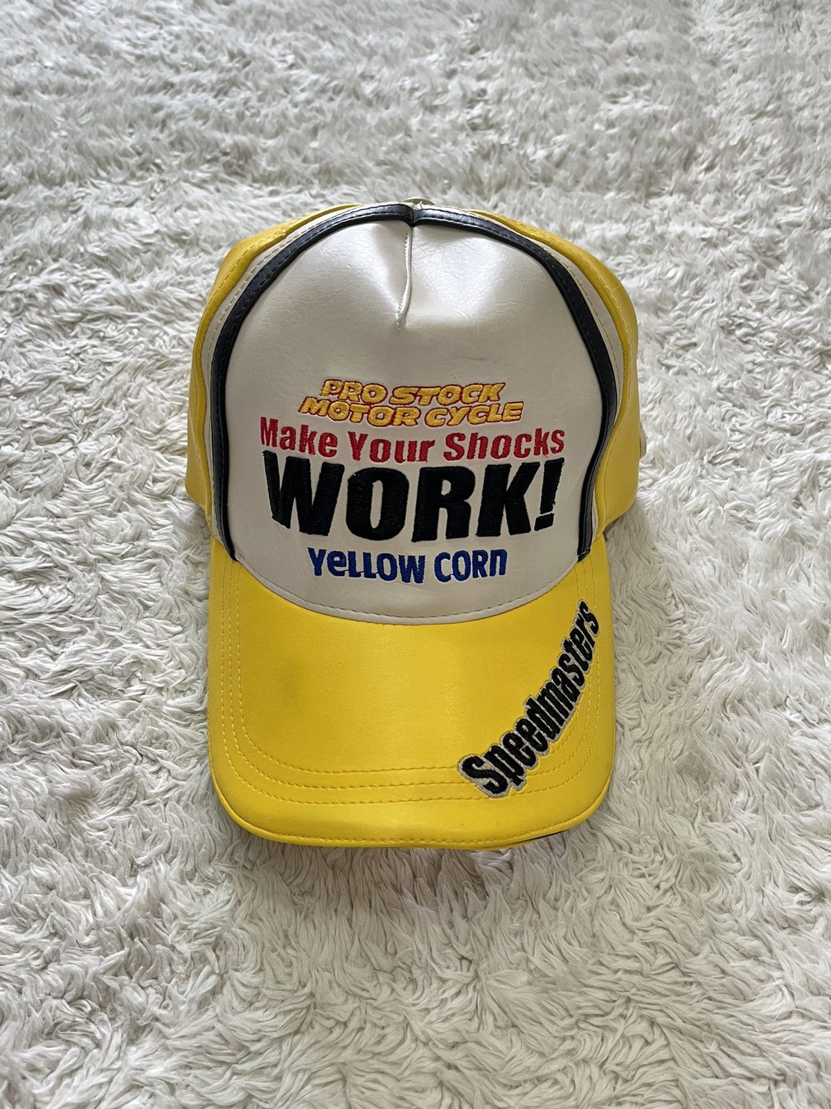 YELLOW CORN yellow corn motorsport racing leather cap Size ONE SIZE - 4 Thumbnail