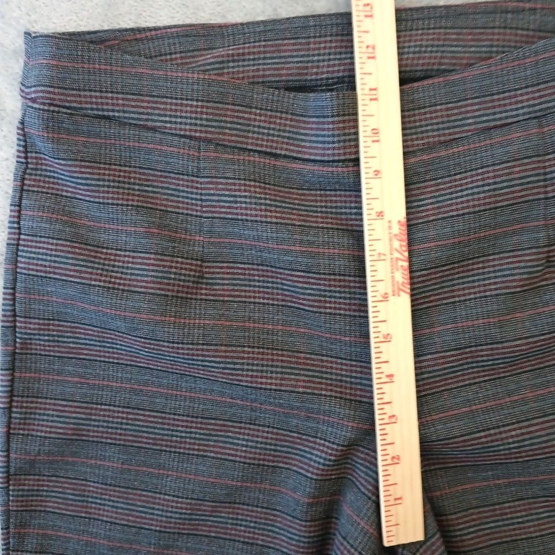 Vintage Briggs New York Dress Pants Womens Large Gray Pink Plaid Pull On Stretch 34x29 High Rise Size 36" / US 14 / IT 50 - 4 Thumbnail
