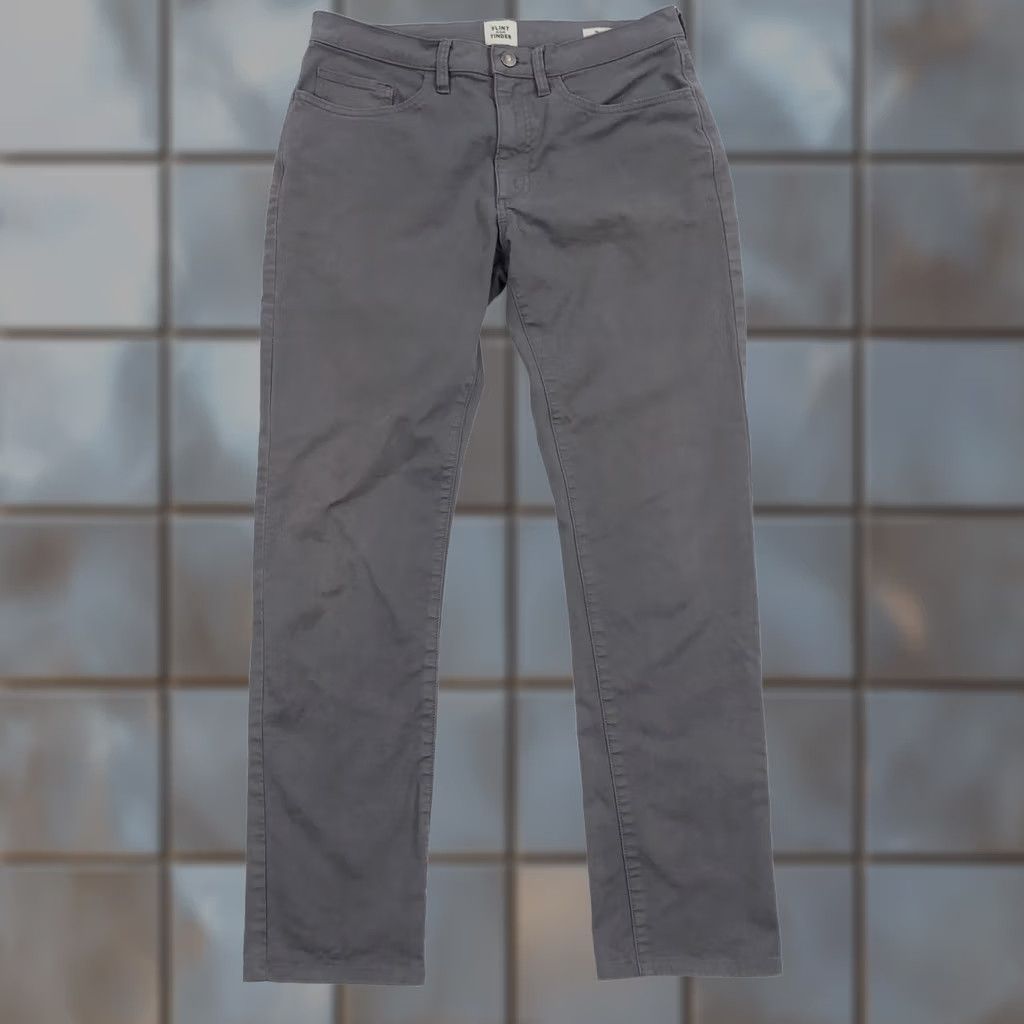 Flint And Tinder Flint and Tinder Men's Slim Fit 365 Pants Gray Size 31x30 Chino Straight Front 5-Pocket Stretch Cotton Spandex Casual Business Casual Casual Mens Size US 31 - 1 Thumbnail