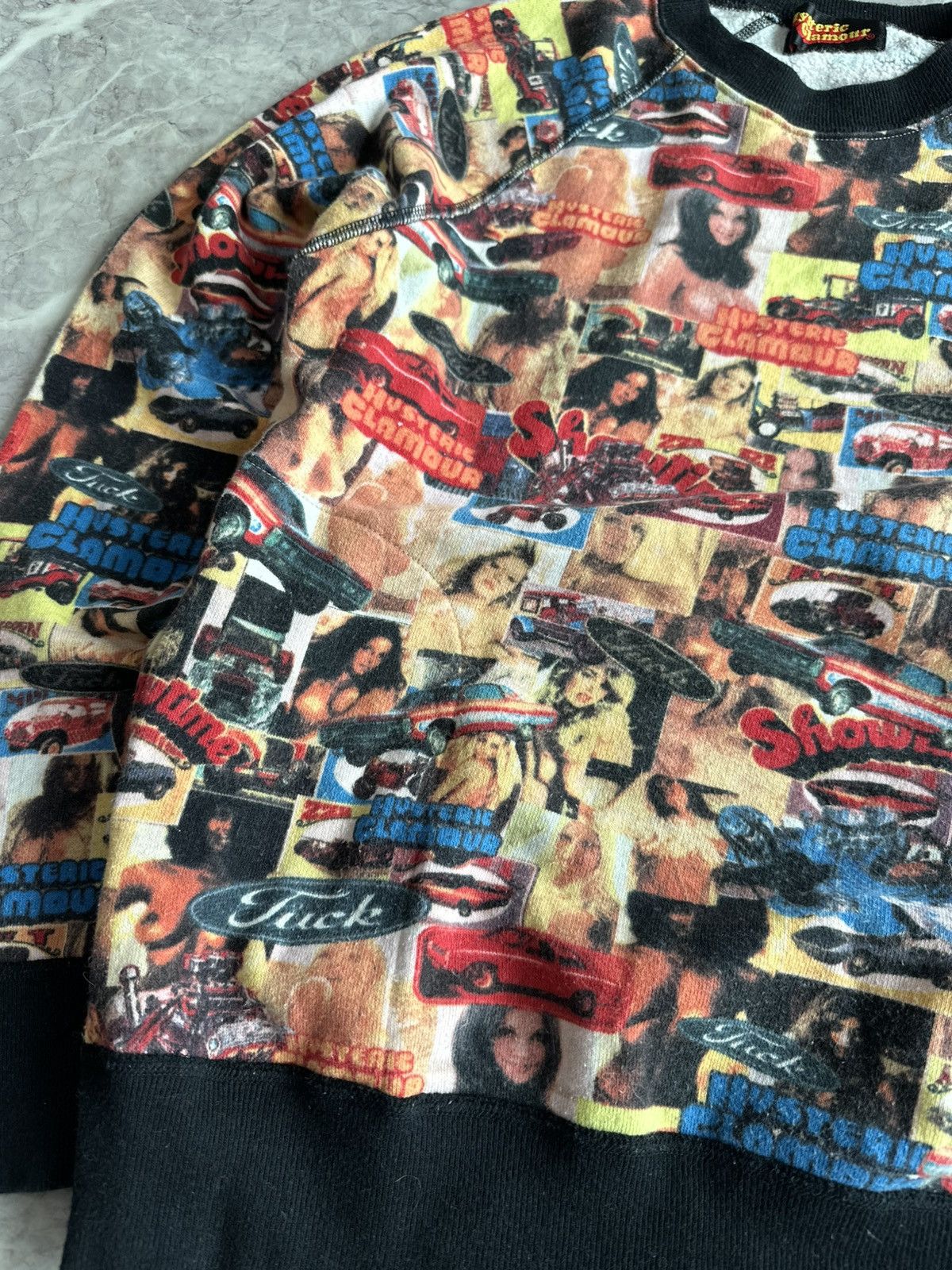 Hysteric Glamour × Playboy Hysteric Glamour 1990s Collage Car and Topless Woman Sweater Size ONE SIZE - 2 Thumbnail