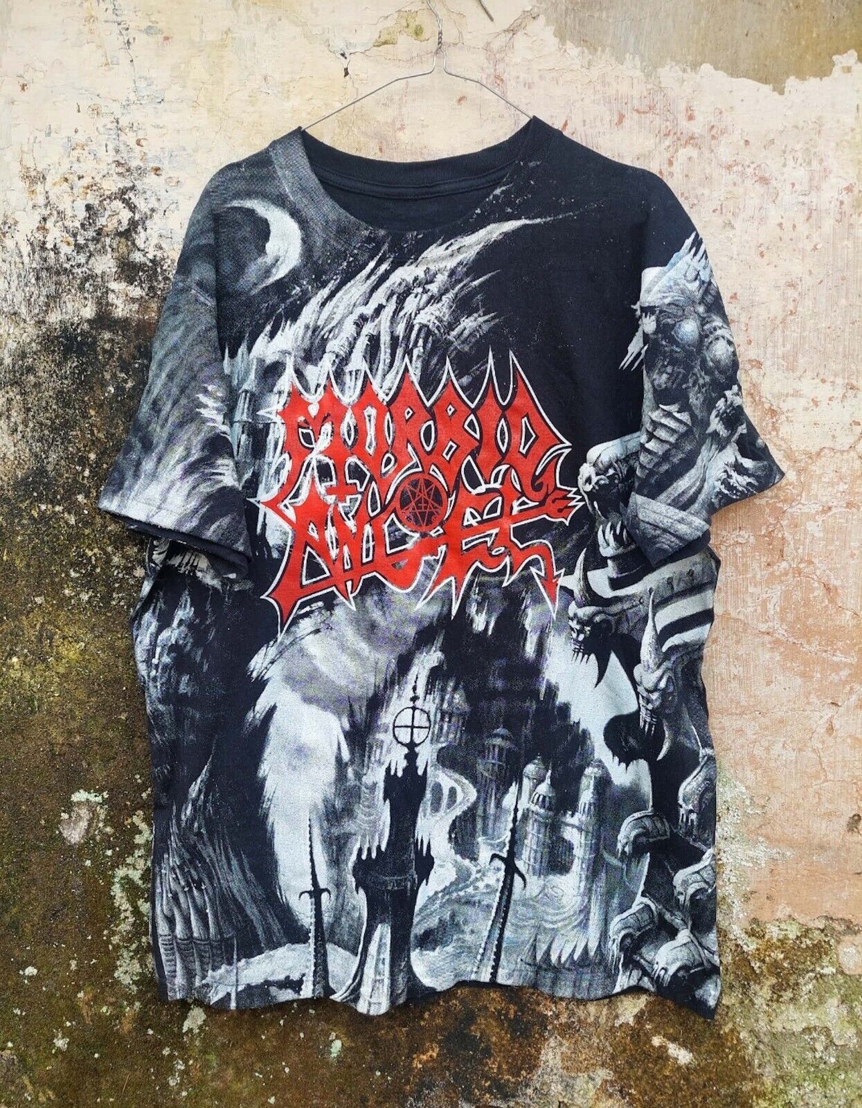 image of Archival Clothing x Band Tees Morbid Angel - Gateways To Annihilation Allover Shirt in Black (Size 