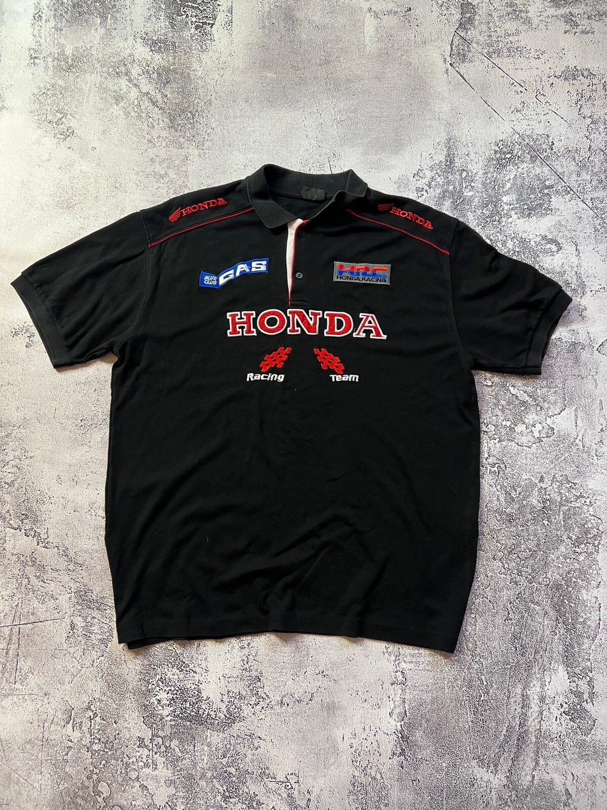 Pre-owned Honda X Racing Vintage Honda Racing Vintage Polo Shirt In Black