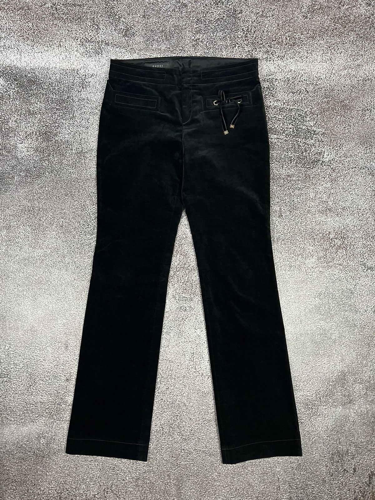 Tom Ford 2006 Gucci Tom Ford Velvet Wide Leg Pants luxury vintage Size 26" / US 2 / IT 38 - 1 Thumbnail