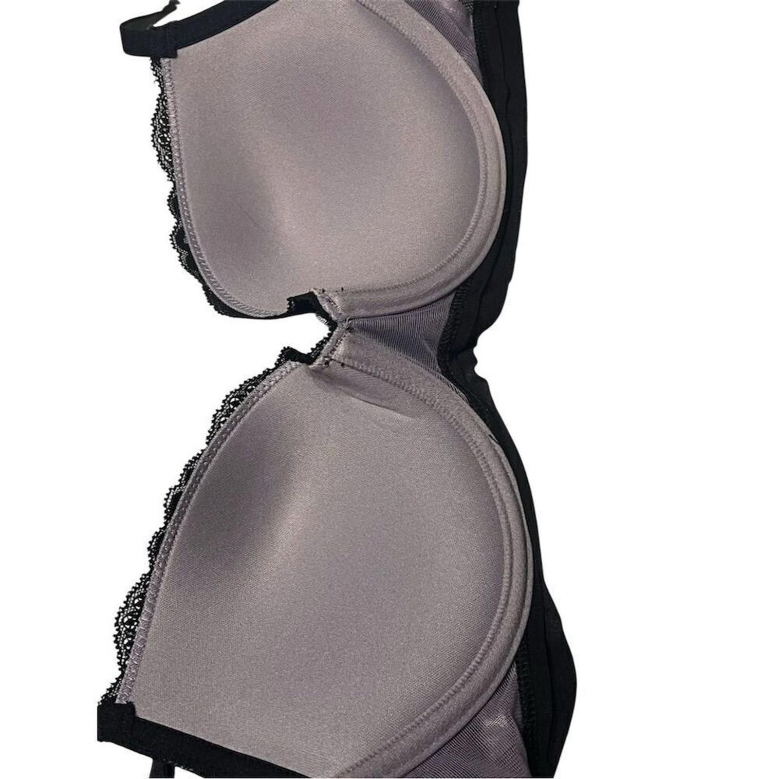 Other Adore Me Black Lace Balconette Bra 32D Sheer Mesh Underwire Size ONE SIZE - 8 Thumbnail