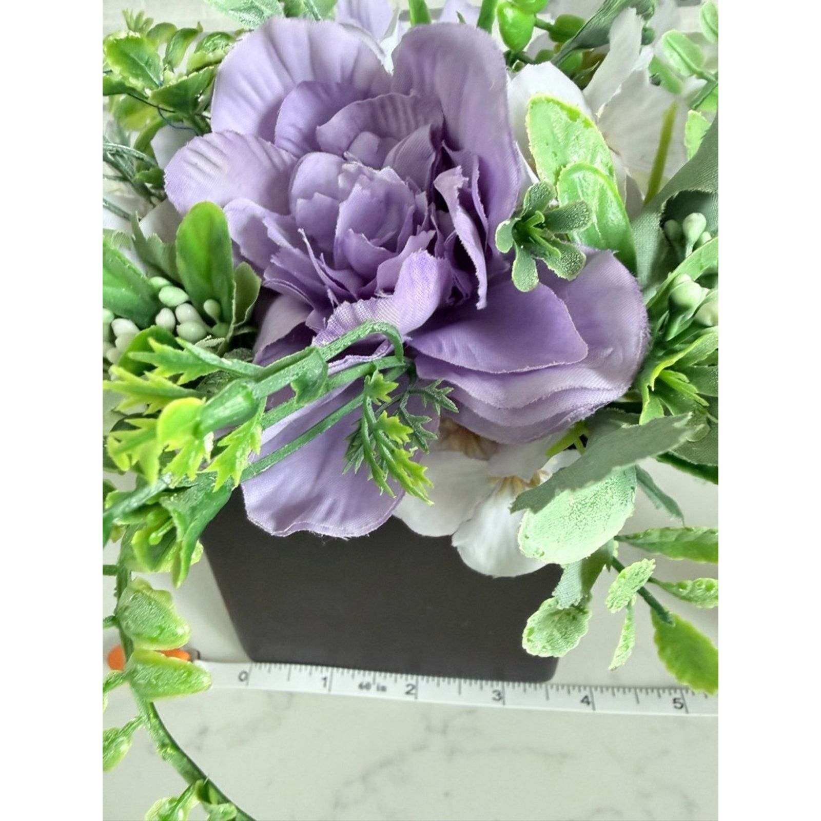 Other Artificial Lavender Peony Tabletop Arrangement in Black Vase Size ONE SIZE - 2 Thumbnail