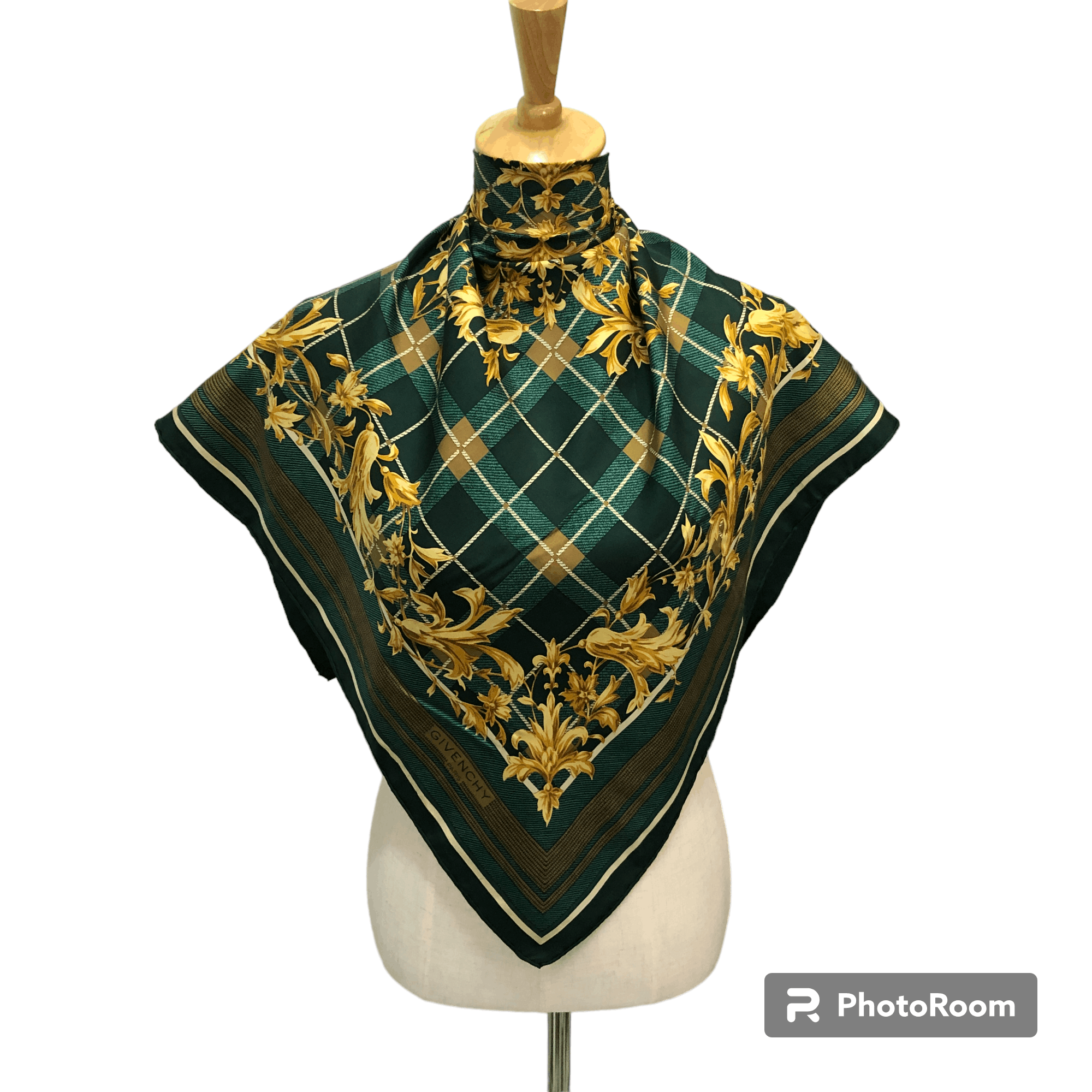 Vintage Givenchy Baroque Hand Rolled Silk Scarf M1207