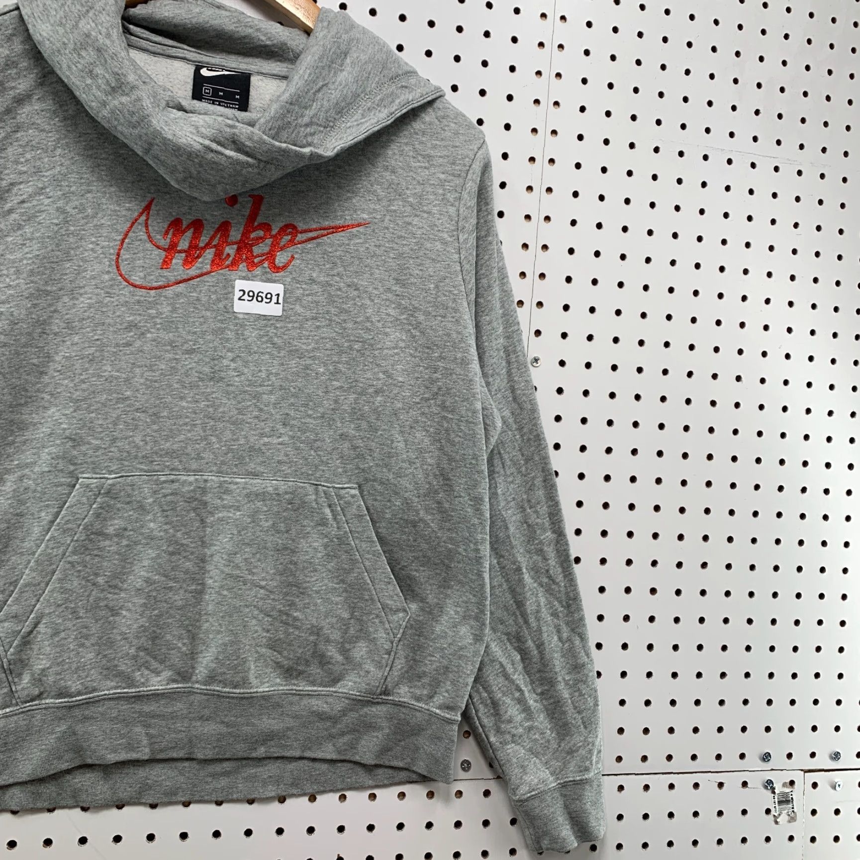 Nike Nike Hoodie Womens Medium Gray Red Swoosh Cowl Neck Hooded Sweatshirt 23x23 Size M / US 6-8 / IT 42-44 - 4 Thumbnail