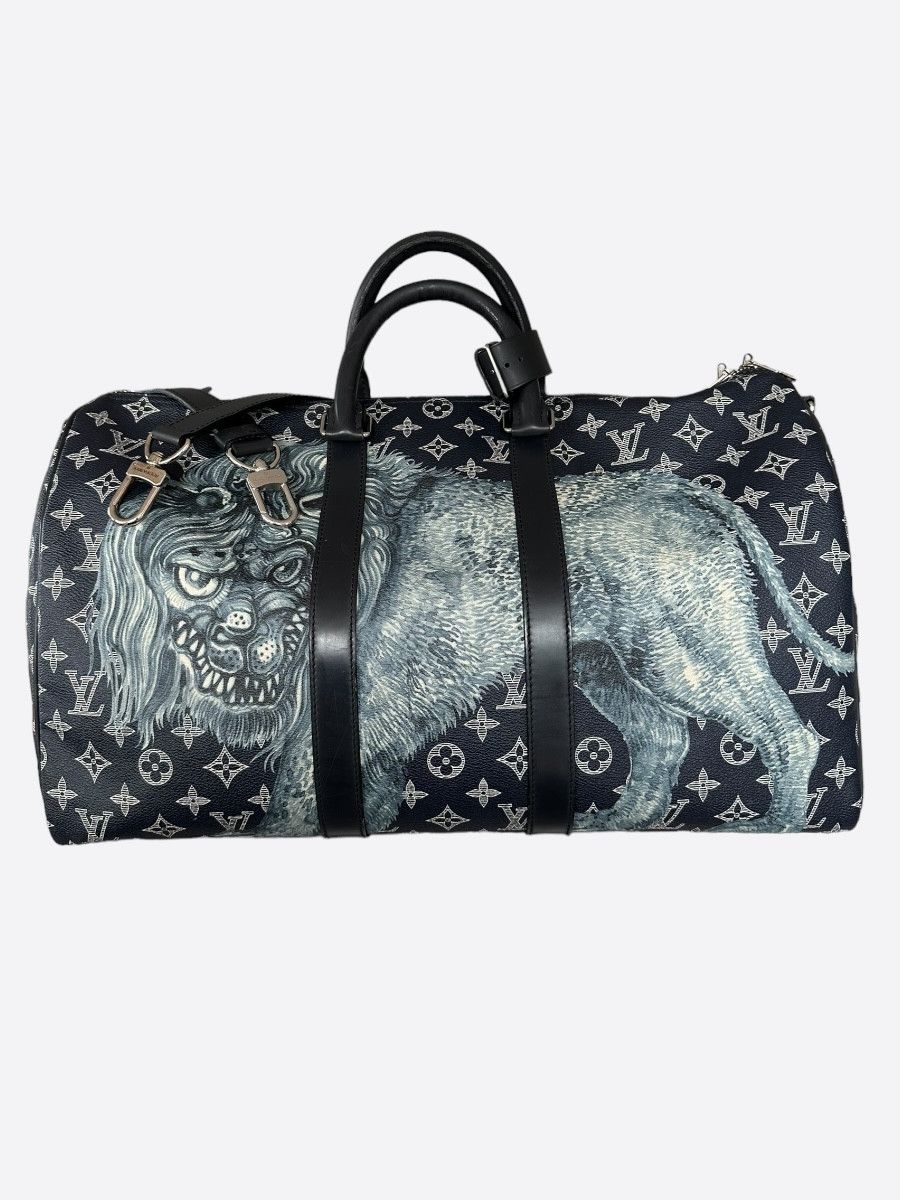 image of Louis Vuitton Chapman Brothers Navy Lion Keepall 45, Men's