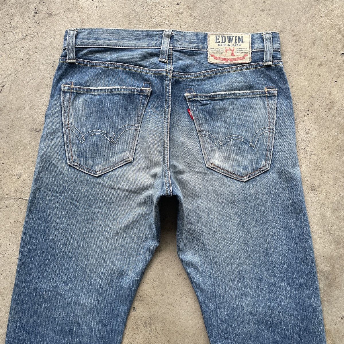 Edwin × Japanese Brand × Jean Vintage Edwin Made In Japan Jeans Faded Distressed Pants Size US 32 / EU 48 - 13 Thumbnail