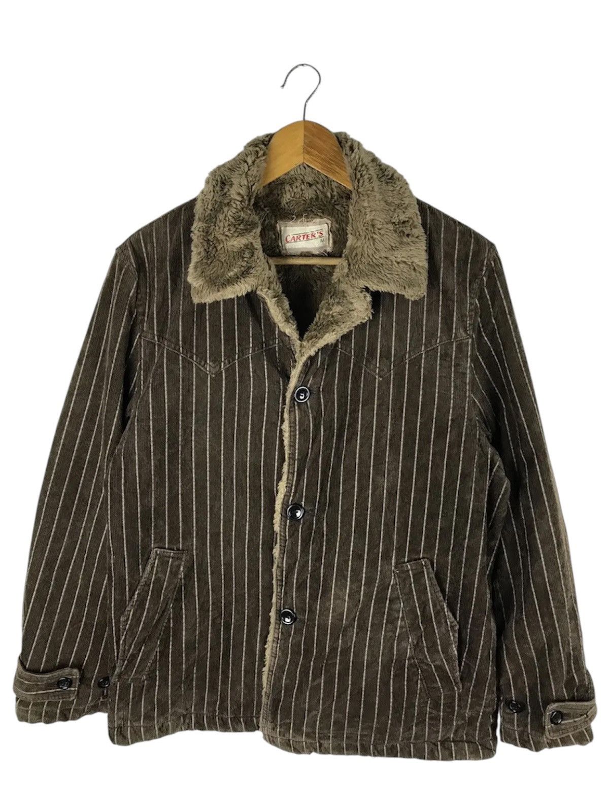 Other Vintage Carter’s Brown Pinstripe Corduroy Sherpa Workwear Size US M / EU 48-50 / 2 - 1 Thumbnail