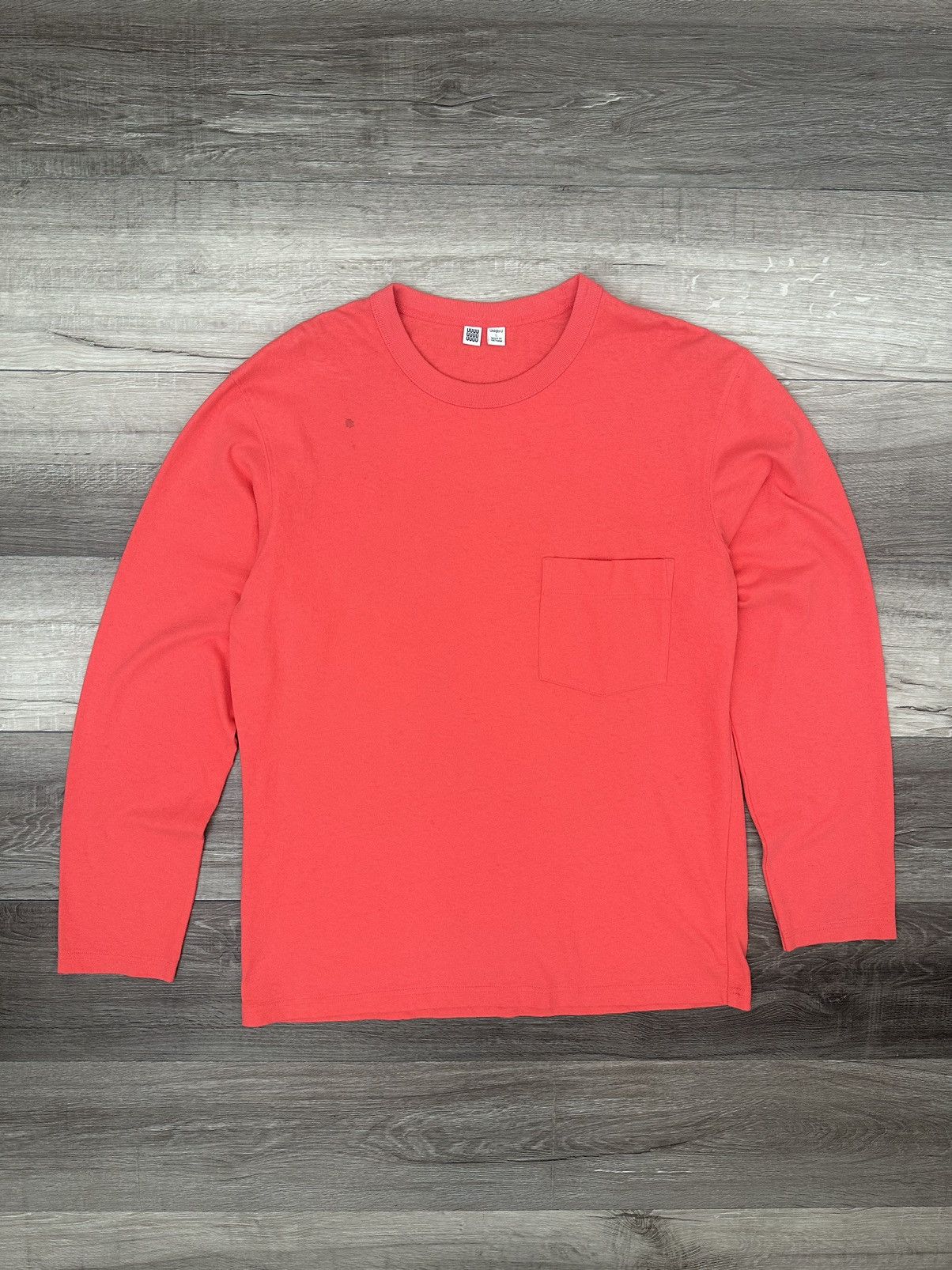 Uniqlo Uniqlo Heavyweight Pocket Long Sleeve Coral Orange Sz. Large Size US L / EU 52-54 / 3 - 1 Thumbnail