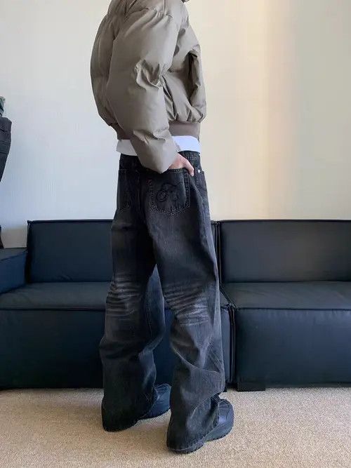 Japanese Brand Simple vintage high street washed baggy jeans Size US 34 / EU 50 - 2 Thumbnail
