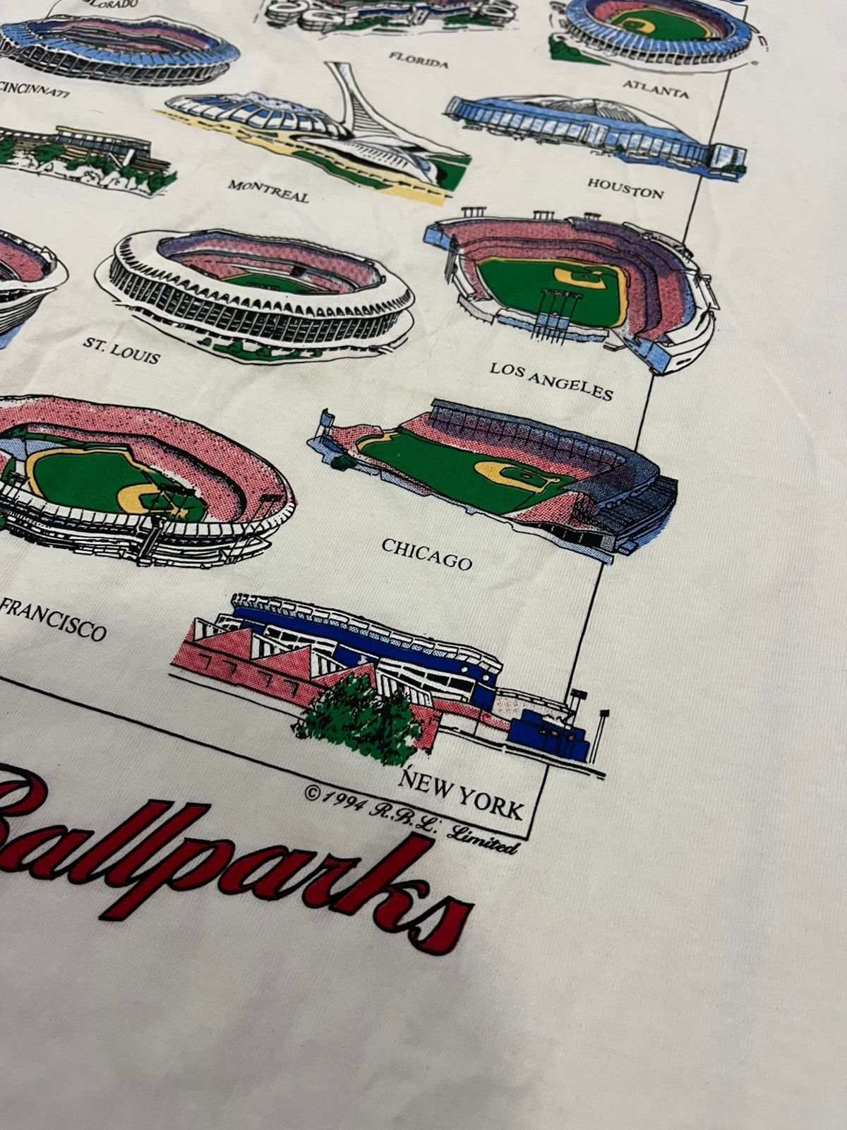 Vintage vintage t-shirt 1994 ´´FIELDS OF DREAMS NATIONAL BALLPARKS´´ Size US L / EU 52-54 / 3 - 2 Thumbnail