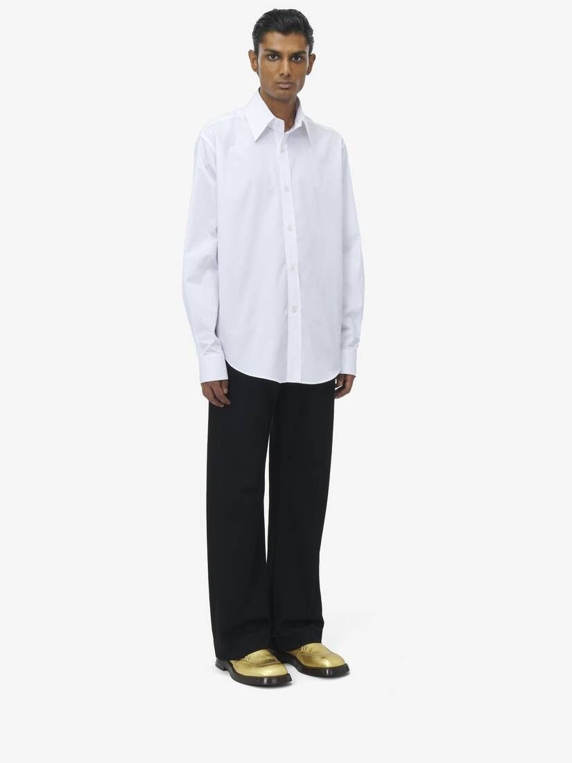 Alexander McQueen o1srvl11e0226 Skull Shirt In White Size US S / EU 44-46 / 1 - 4 Thumbnail