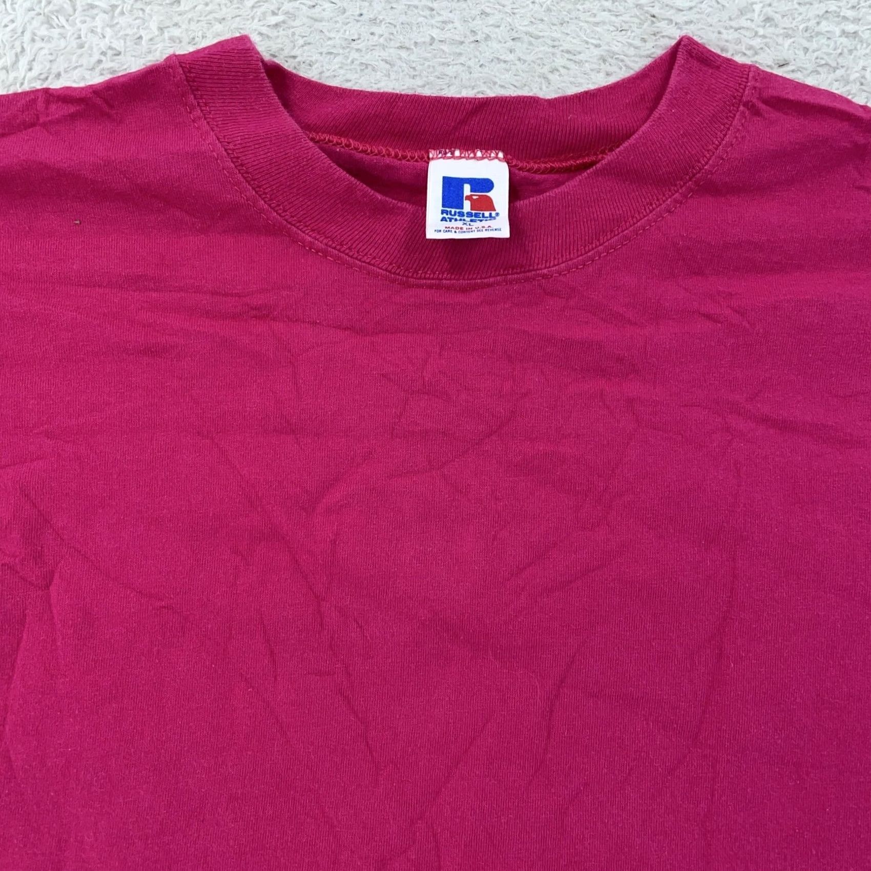 Russell Athletic VINTAGE Russell Athletic T-Shirt Mens Large Pink Cotton 90s Tee Crew Neck Short Sleeve Shirts Mens Size US L / EU 52-54 / 3 - 2 Thumbnail