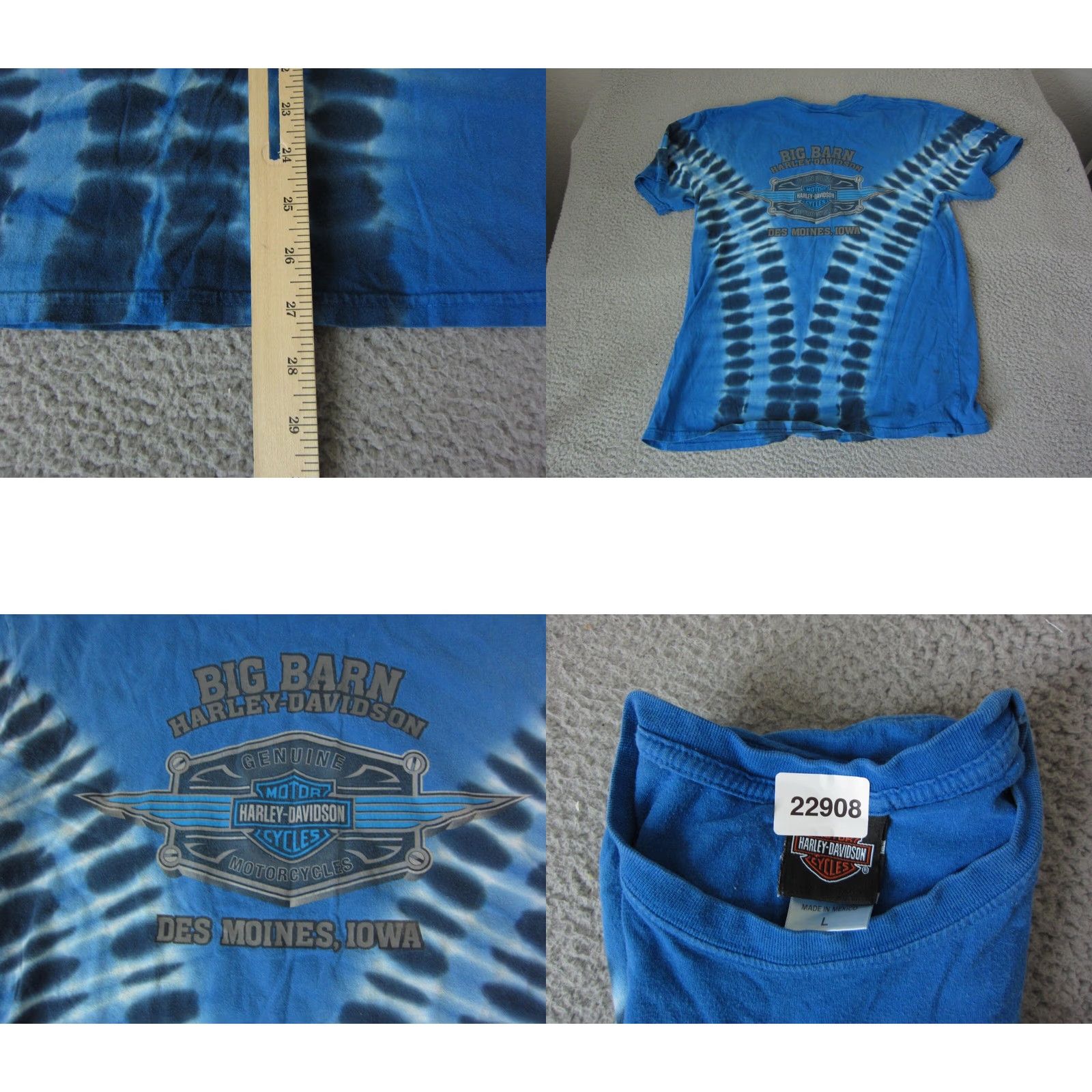 Harley Davidson VINTAGE Harley-Davidson Shirt Mens L Blue Tie Dye Clown Big Barn Adult Harley-Davidson Shirt Mens L Blue Tie Dye Clown Big Barn Adult Size US L / EU 52-54 / 3 - 8 Thumbnail