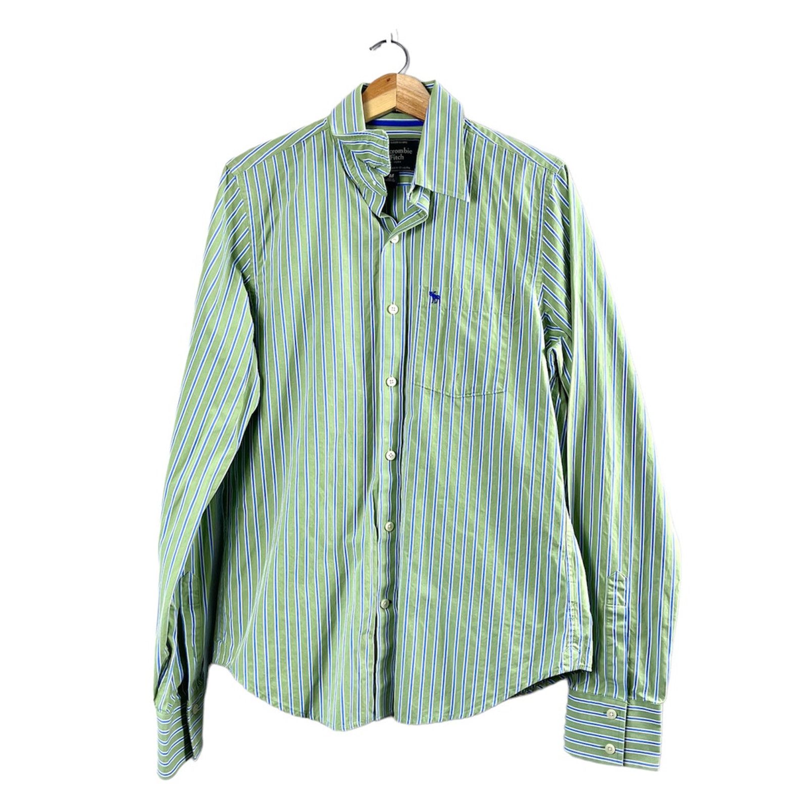 Abercrombie & Fitch Men's Green Abercrombie & Fitch Long Sleeve Button Shirt M Size US M / EU 48-50 / 2 - 1 Thumbnail