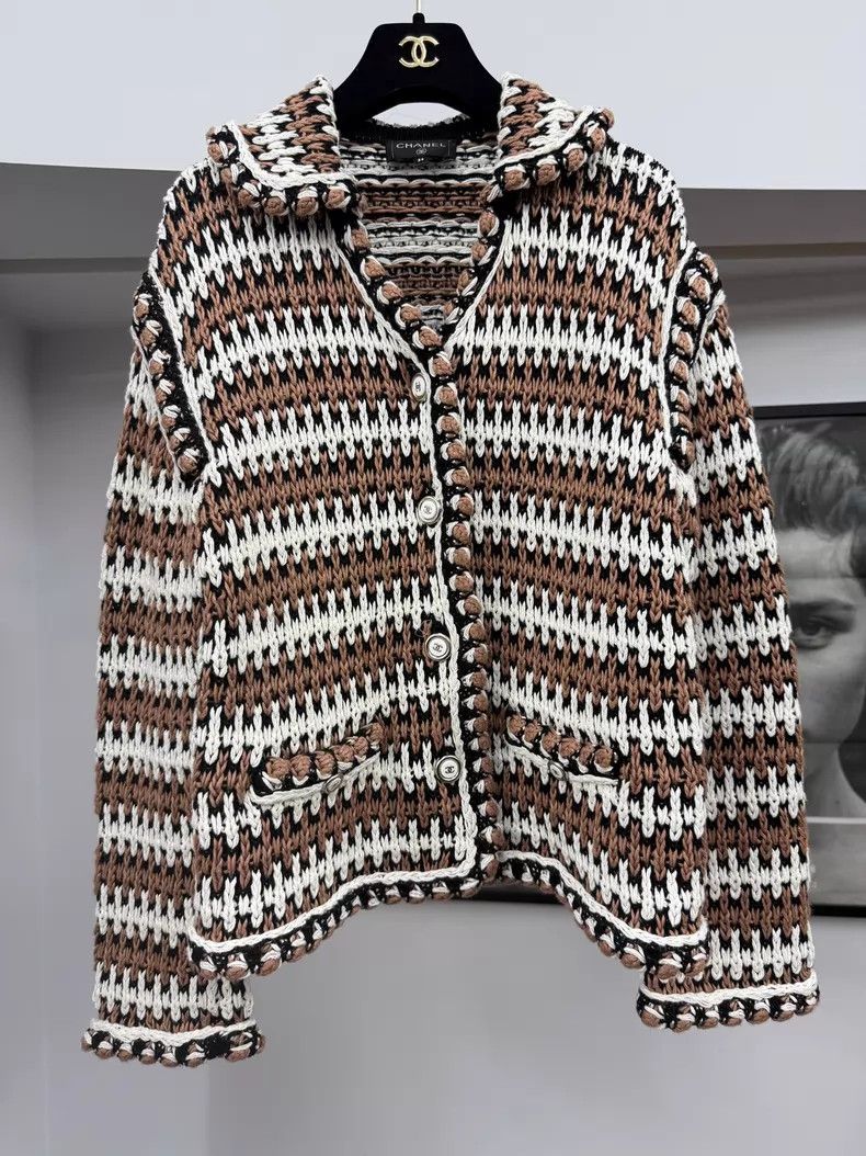 Chanel Chanel Color-matched striped woven jacket Size XXS / US 00 / IT 34 - 1 Thumbnail
