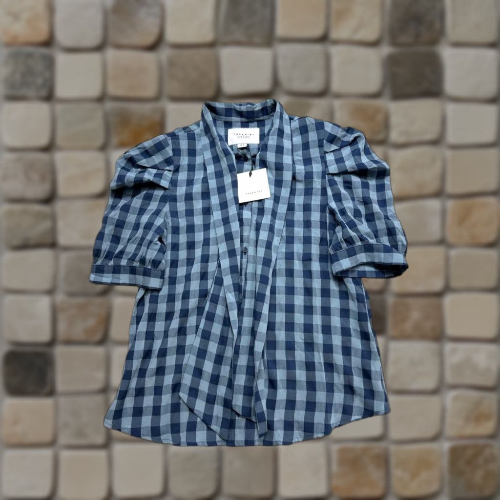 Vintage Rochelle Behrens Shirt Womens XS Blue Blouse Long Sleeve Plaid Button Collared Casual shirt Womens XS Blue Size XS / US 0-2 / IT 36-38 - 1 Thumbnail
