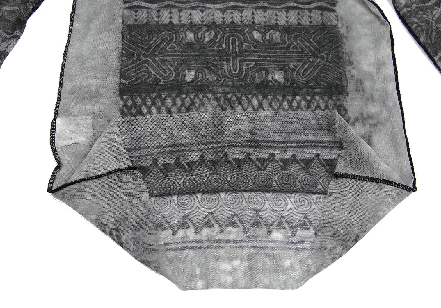 Jean Paul Gaultier Graphic Print Power Net V-Neck T-Shirt in Gray/Black Size US M / EU 48-50 / 2 - 9 Thumbnail