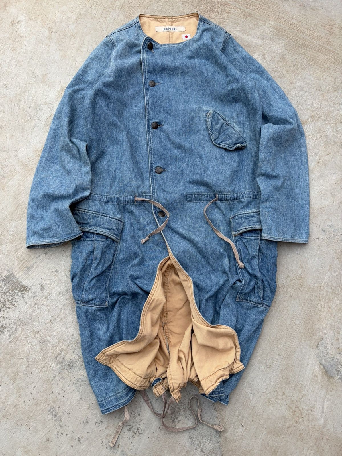 Kapital Vintage 00s Kapital Kiro Hirata Asymmetric Denim Coat Size S / US 4 / IT 40 - 1 Thumbnail