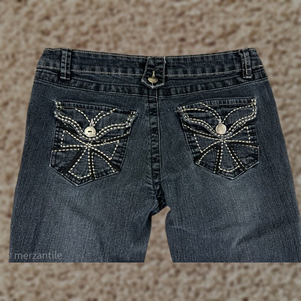 Denime Blue Plitch Women’s Jeans Pants Bootcut Stretch Embroidered Denim Size 5 Blue Size 27" / US 4 / IT 40 - 1 Thumbnail