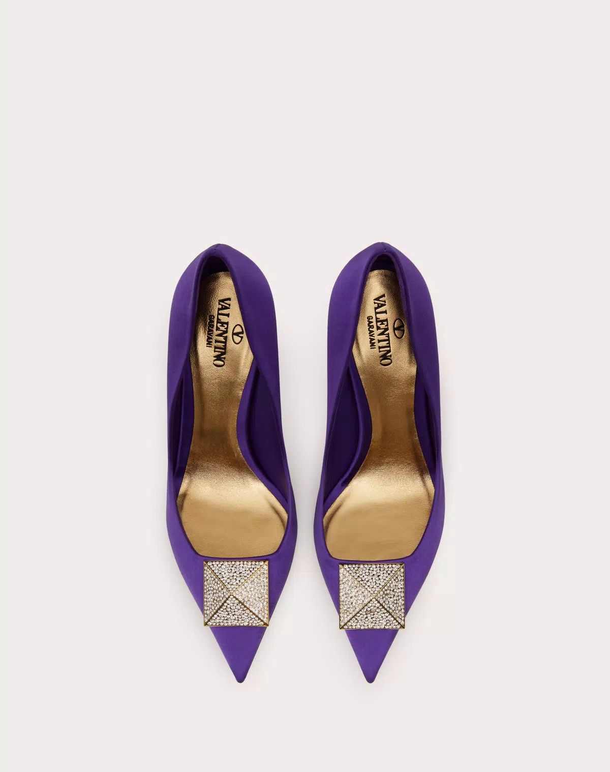 Valentino o1s1wg110426 One Stud Satin 100mm Pumps Stud Crystals Size US 9 / IT 39 - 3 Thumbnail