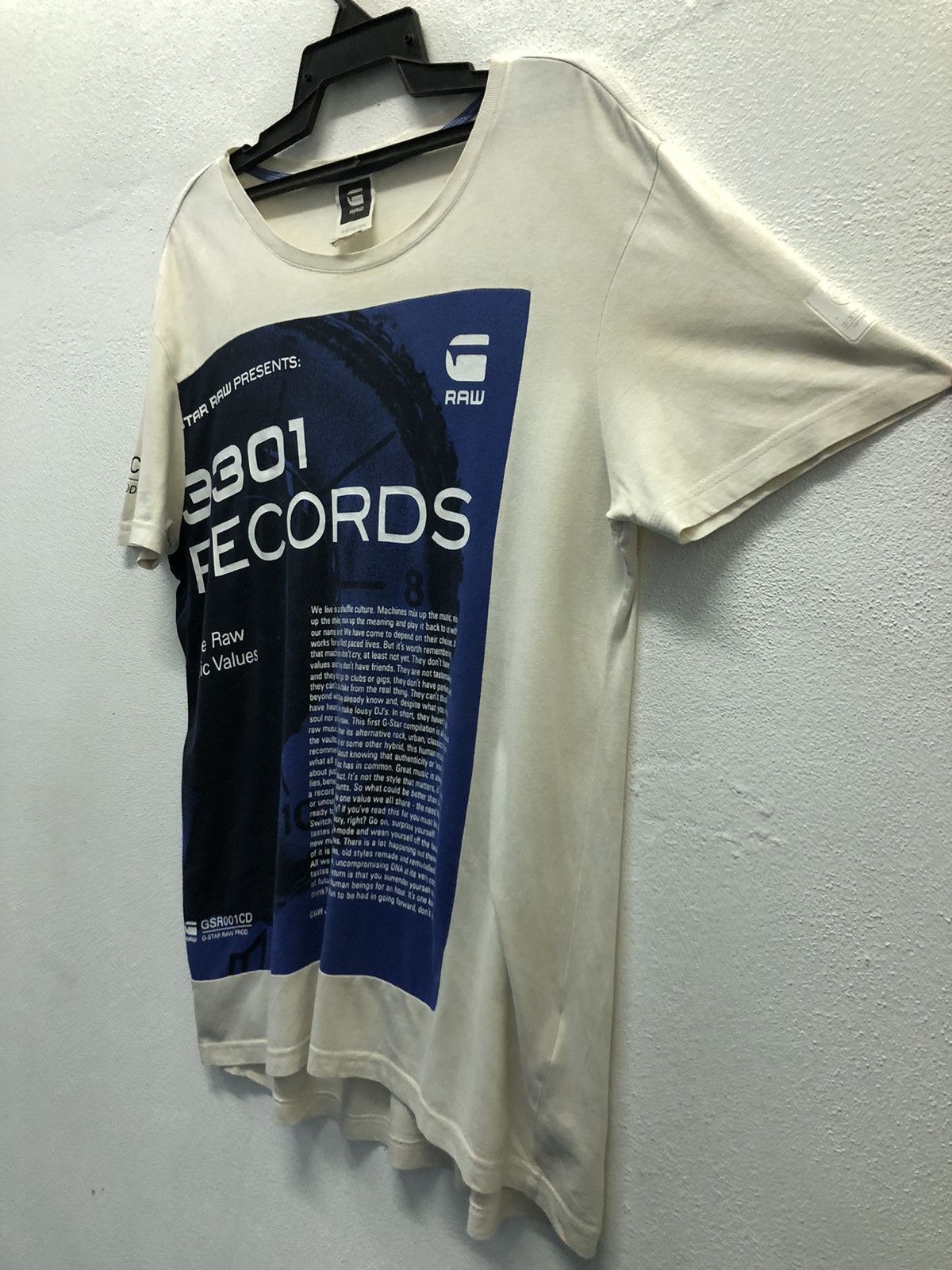 G-Star Vintage G-Star Raw 3301 Records T-Shirt Size US L / EU 52-54 / 3 - 7 Thumbnail