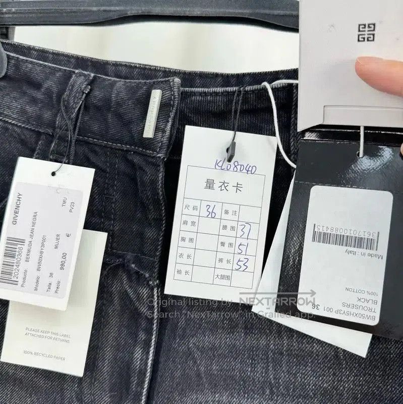 Givenchy Givenchy Women's Summer Grey Cotton Logo Shorts . Size 26" / US 2 / IT 38 - 7 Thumbnail