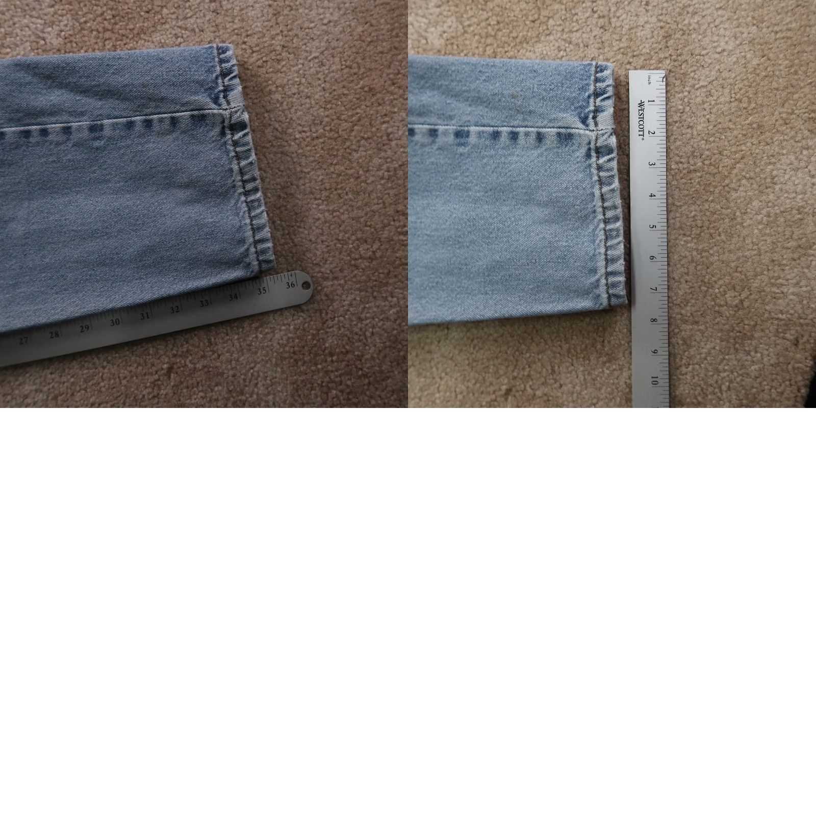 Levi's VINTAGE Levi's 550 Relaxed Straight Jeans Men's 34x36 Blue Denim Distressed Pants 5-Pocket Logo Zipper Button Belt Loops Cotton Denim Regular 34 Waist Size US 34 / EU 50 - 11 Thumbnail