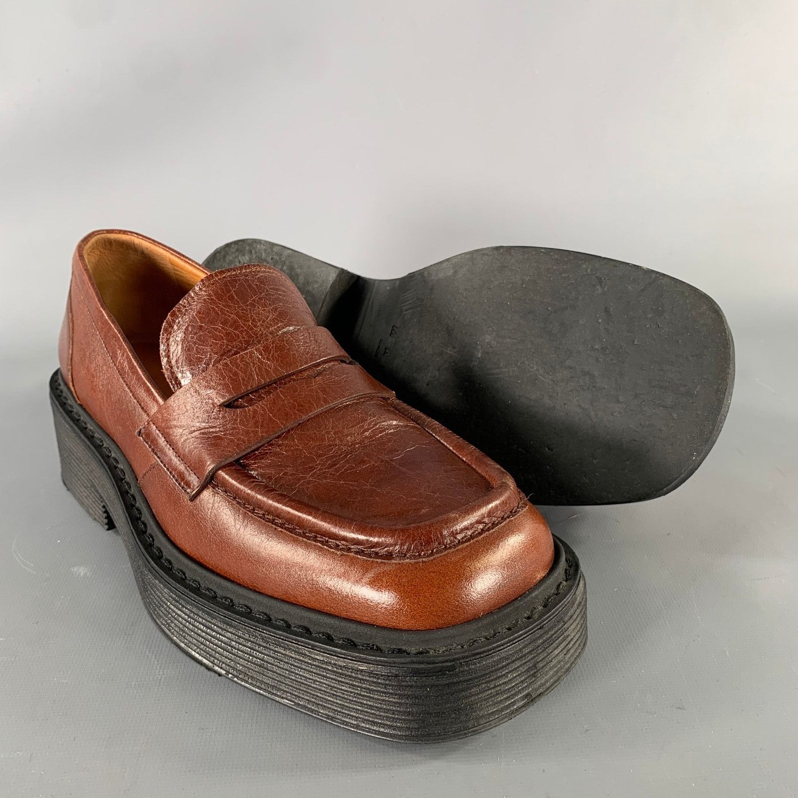 Marni MARNI Size 9 Brown Leather Square Toe Loafers Size US 9 / IT 39 - 5 Thumbnail