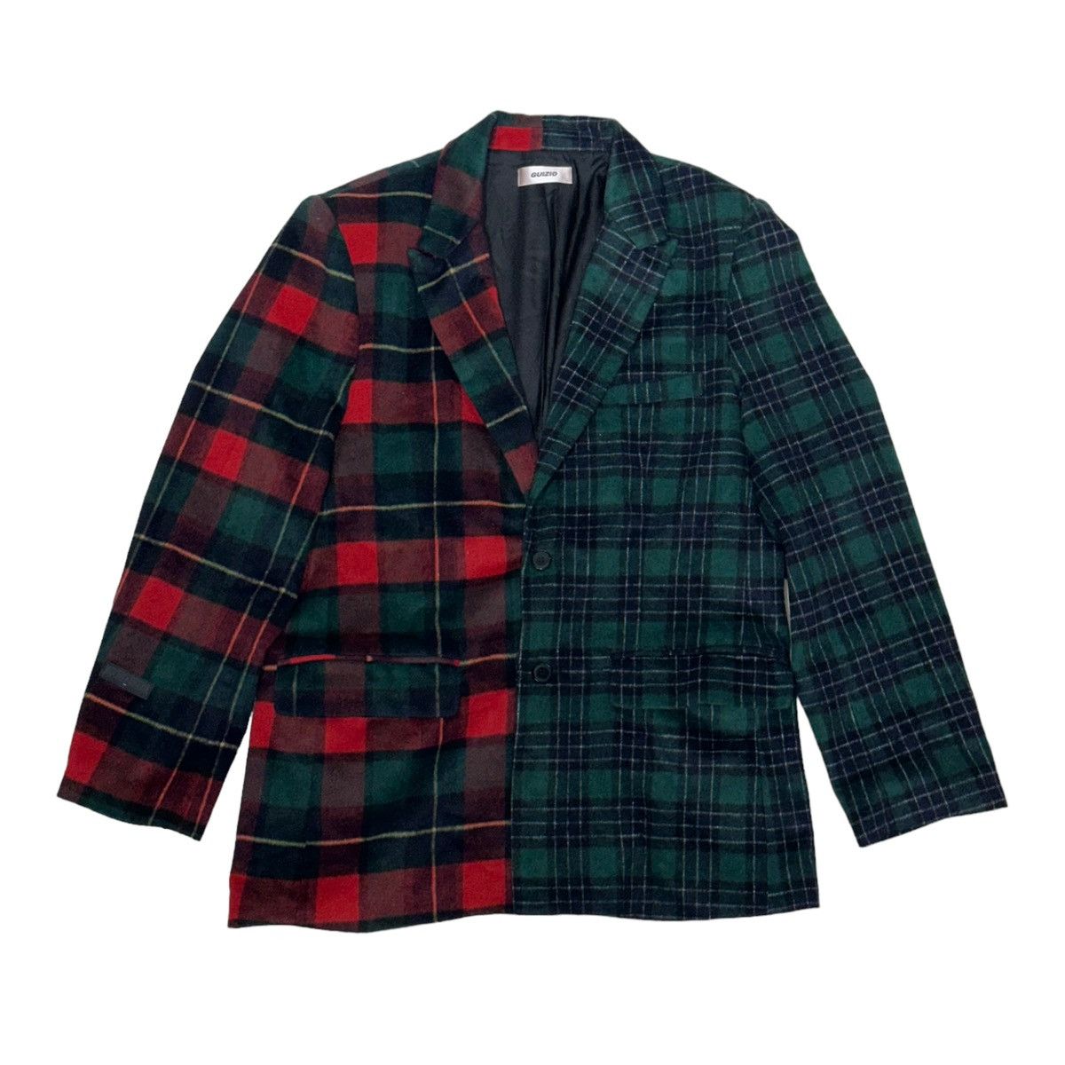 image of Danielle Guizio Plaid Oversized Blazer in Green, Women's (Size Medium)
