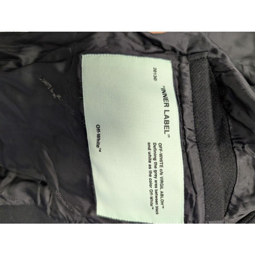 Off-White o1rshd1 Virgil Abloh Arrows Varsity Jacket in Black / White Size US M / EU 48-50 / 2 - 21 Thumbnail