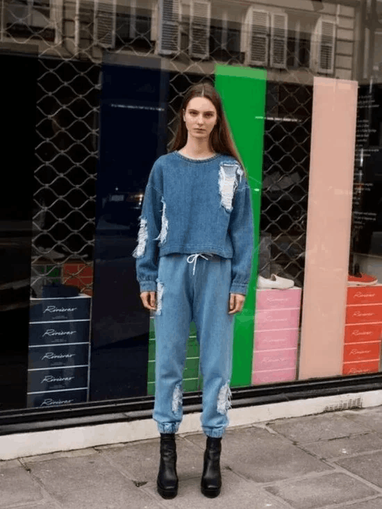 Other Ksenia Schnaider FW 2018 RTW Distressed Denim Sweater Size S / US 4 / IT 40 - 6 Thumbnail