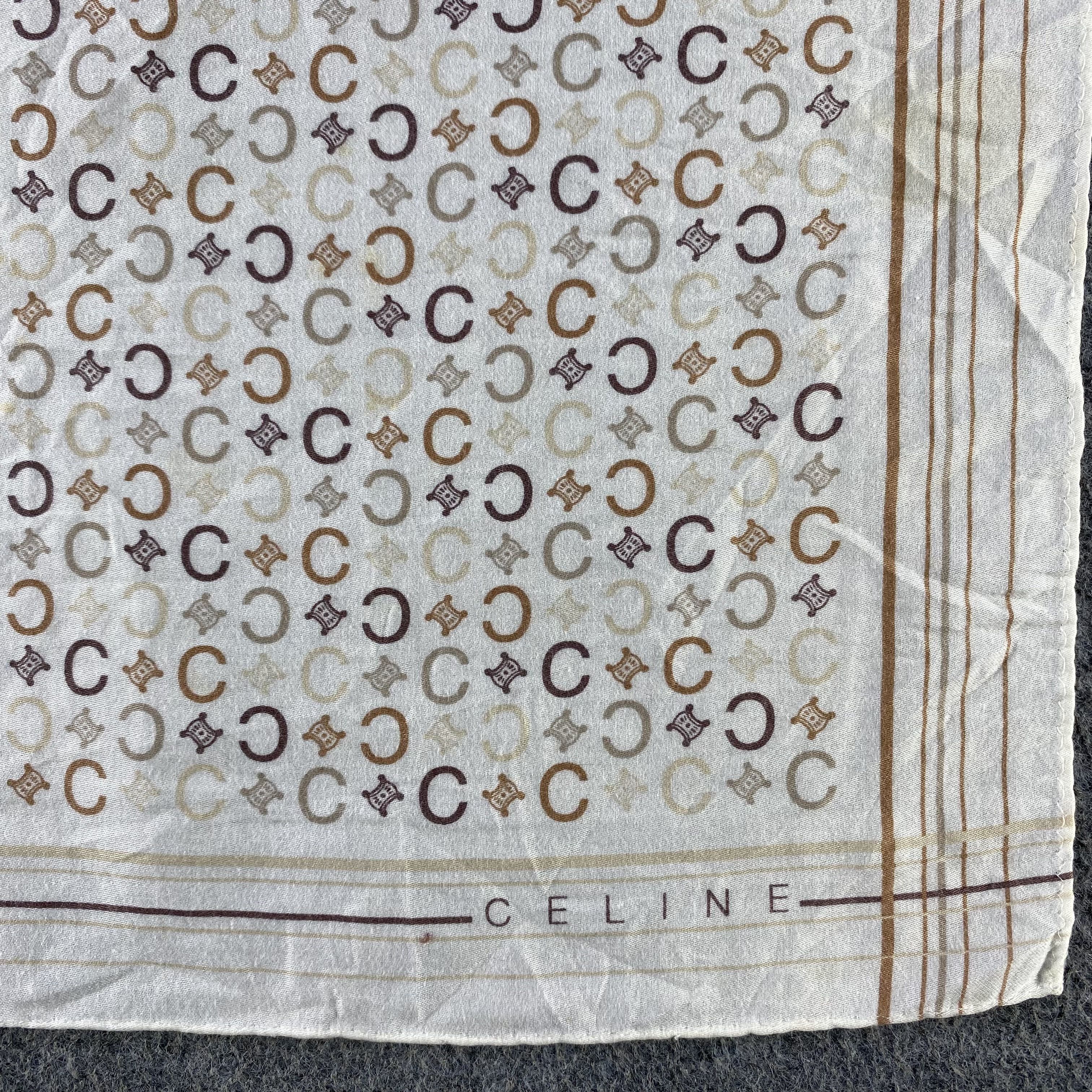 Vintage cEliNe Monogram Handkerchief/Neckerchief/Bandana HC897 Size ONE SIZE - 3 Thumbnail